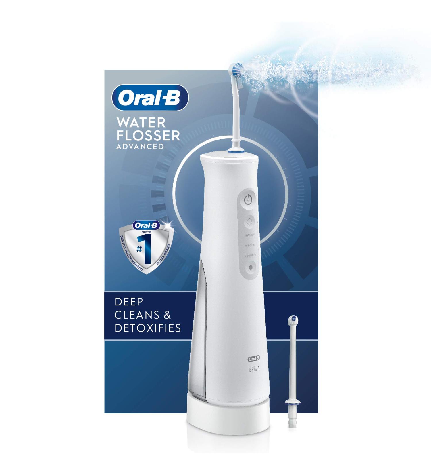 Oral-B Water Flosser Advanced | Cordless Portable Oral Irrigator with 2 Nozzles - Buy Online on GoSupps.com