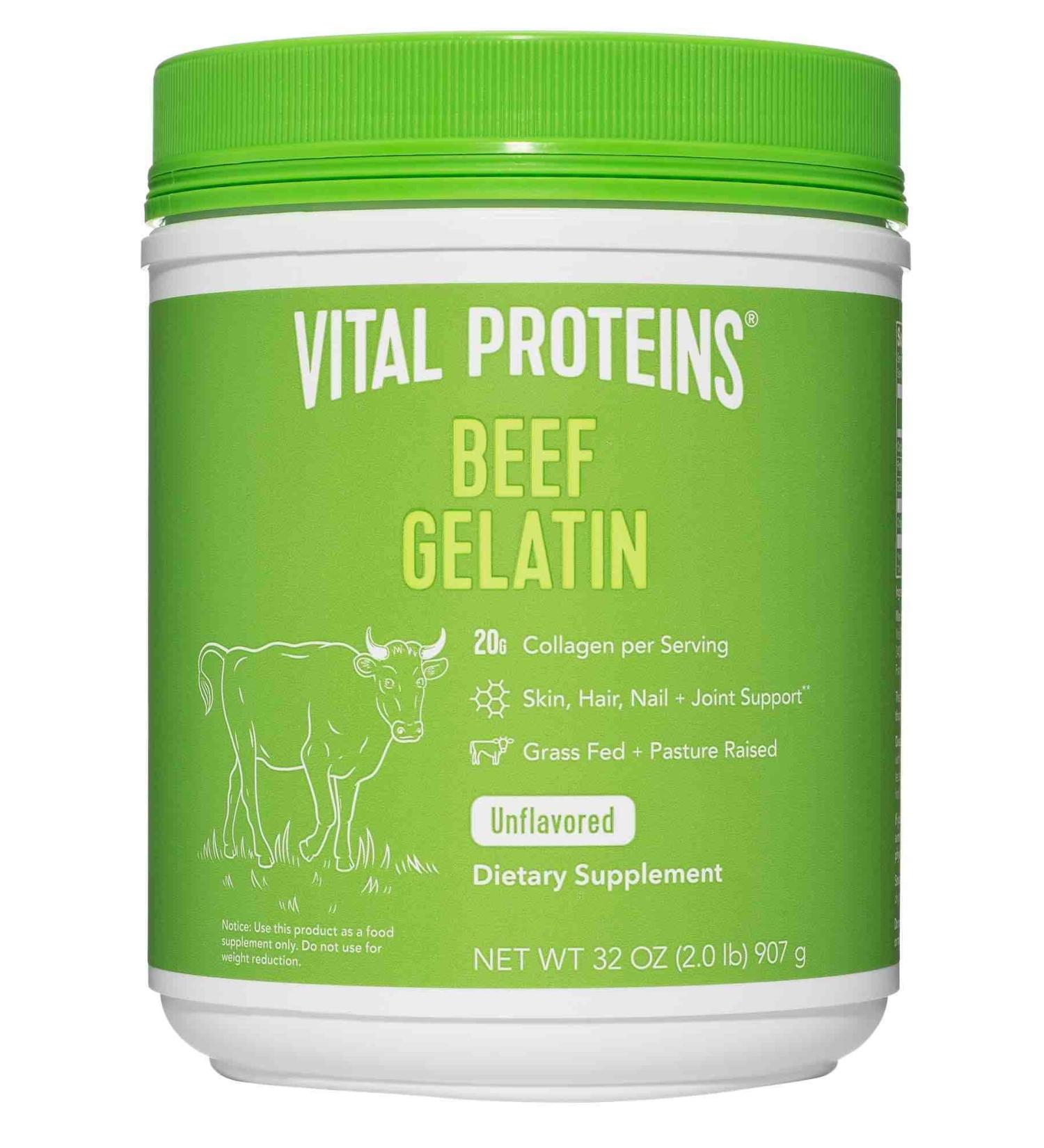 Vital Proteins Beef Gelatin Unflavored - 2 lbs (907 g) | High-Quality Collagen Supplement - Buy Online on GoSupps.com