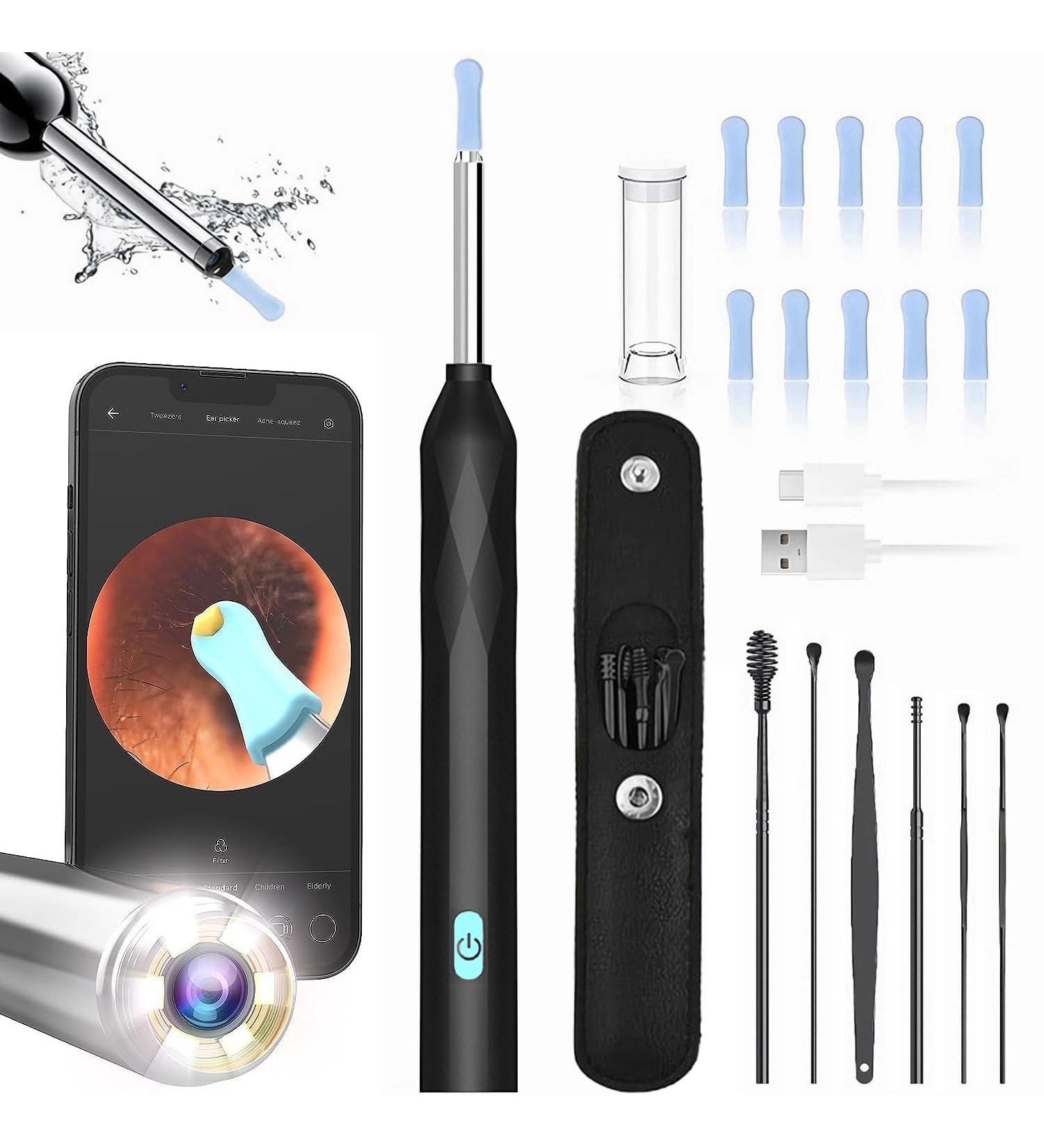 Buy Ear Wax Removal Tool Camera - 800W FHD Visual Cleaner | WiFi Ear Wax Removal Kit for iPhone iPad & Android (Black - Buy Online on GoSupps.com