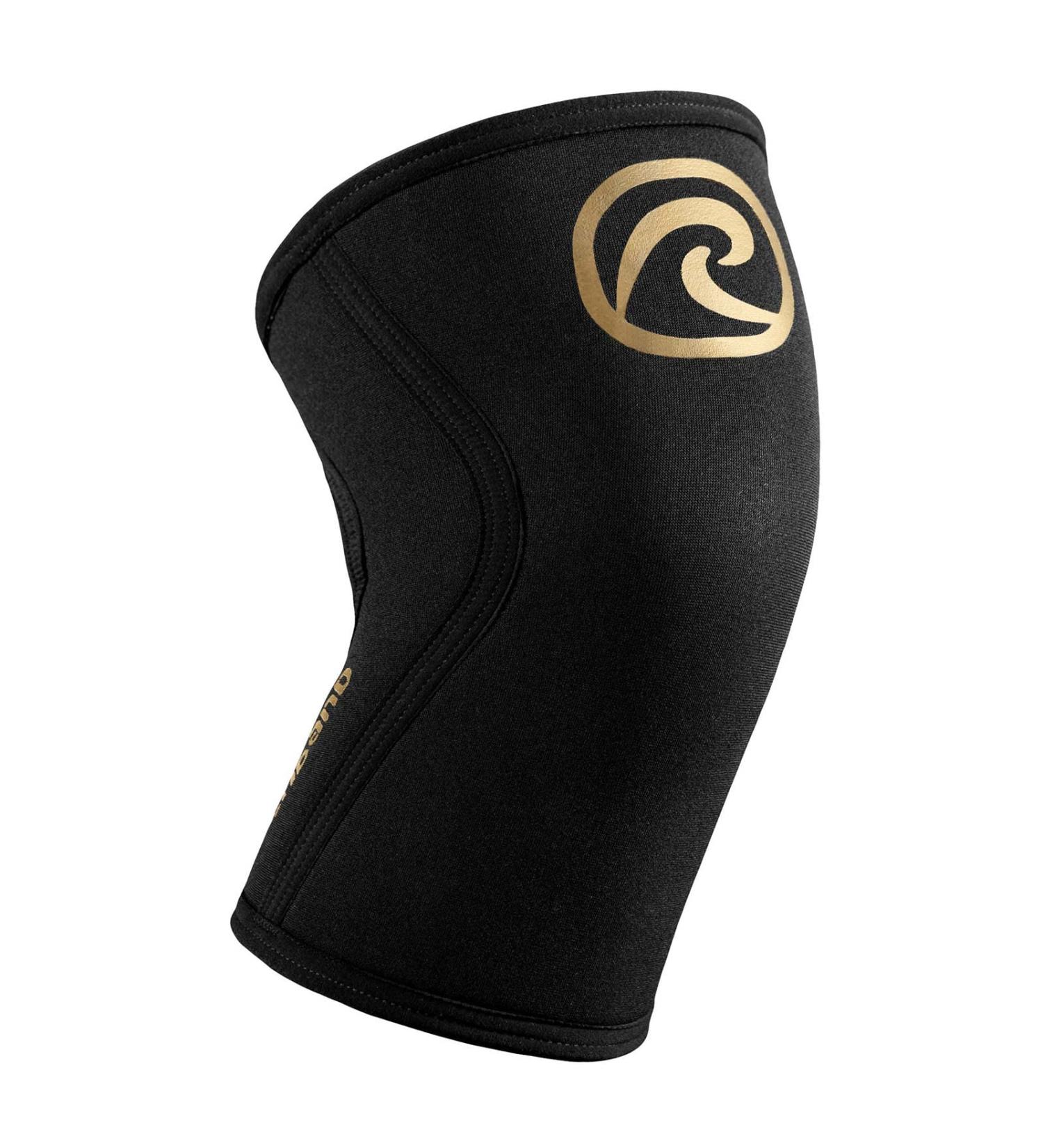 Rehband Knee Support for Strength Sports | CrossFit Knee Sleeve 5mm Neoprene - Unisex Gold/Black | Multiple Colors & Sizes - Buy Online on GoSupps.com