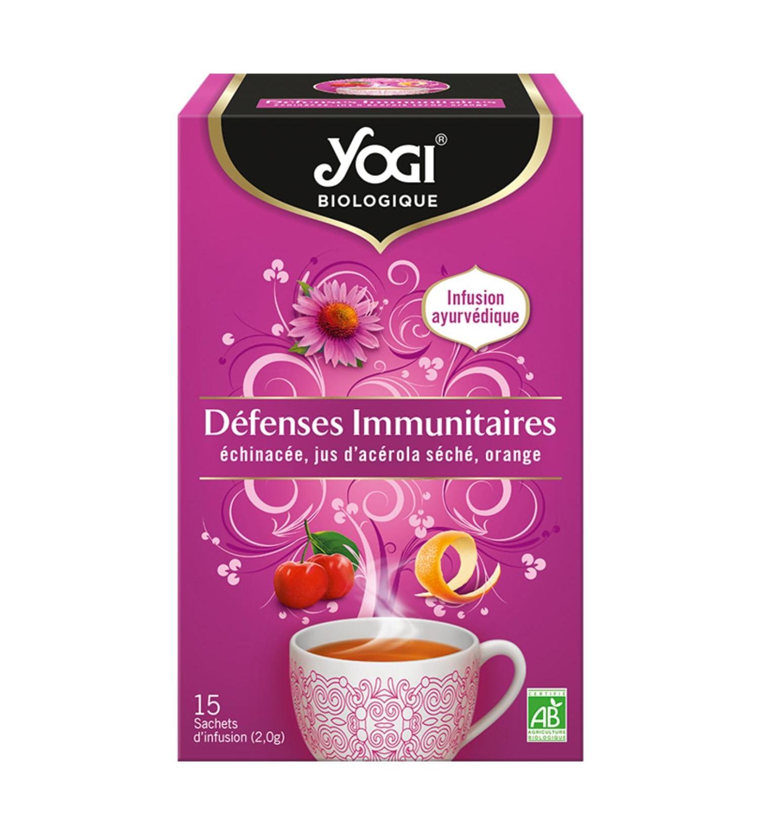 Yogi Organic Immune Defenses 100% Organic Echinacea Infusion Dried Acerola Juice and Orange 15 Thermo-Sealed Sachets and N - Buy Online on GoSupps.com