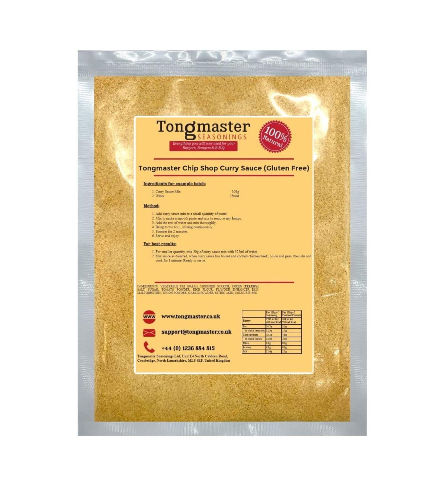 Tongmaster's Chip Shop Curry Sauce (Gluten Free) - 2.5kg Tub Chip Shop Curry 2.5 kg (Pack of 1)