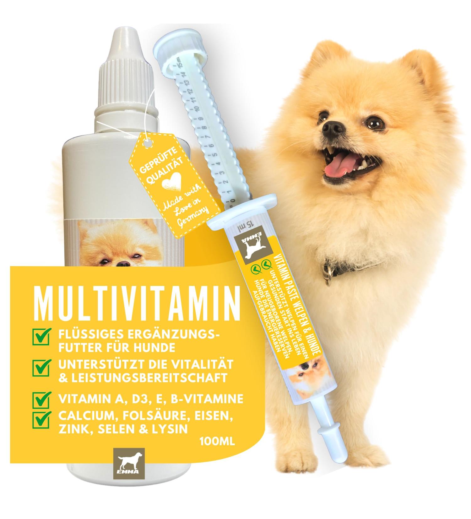 Vitamins for Dogs 1 ml + Paste 15 ml Vitamin B Complex for Dogs Vitamins B + Vitamin ACD Calcium Strengthens Vitality Multivitamins & Minerals Supports the Immune System Skin Coat - Buy Online on GoSupps.com
