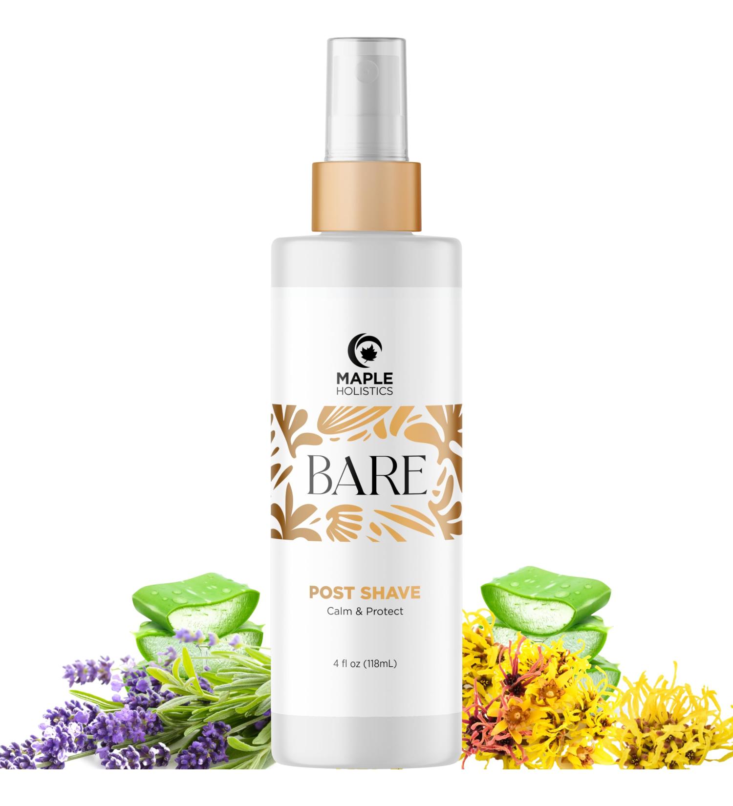 Bare After Shave Mist for Women - Soothing Razor Bumps & Ingrown Hair Treatment for Pubic Area Legs & Underarms - Calming Shave Spray with Witch Hazel Echinacea & Aloe - Buy Online on GoSupps.com