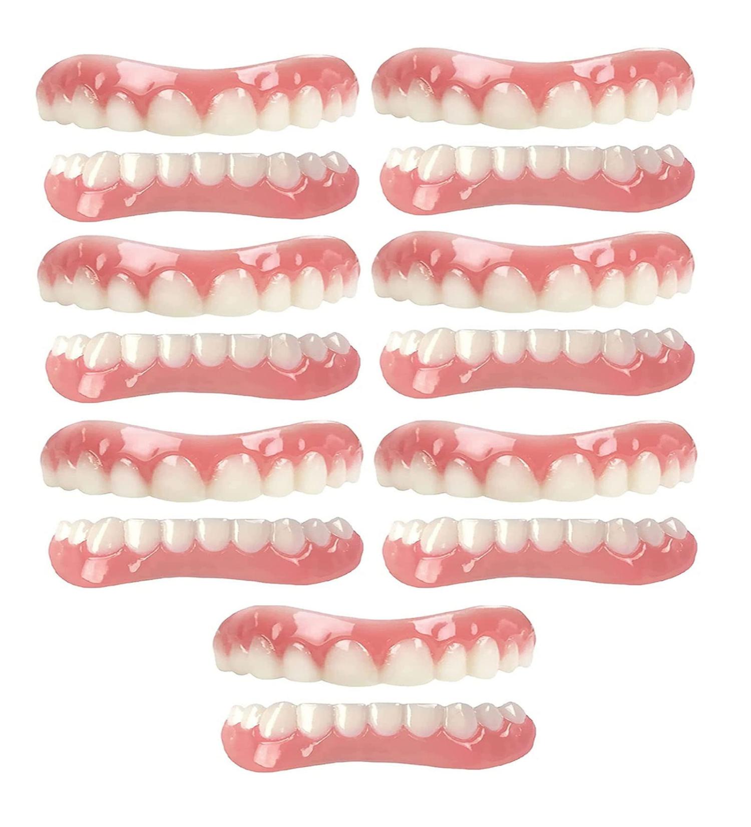 XZLZMD Reusable Prosthesis Teeth - Natural Color Unisex Immediate Repair for Cracked or Missing Dentures - 7 Pairs - Buy Online on GoSupps.com