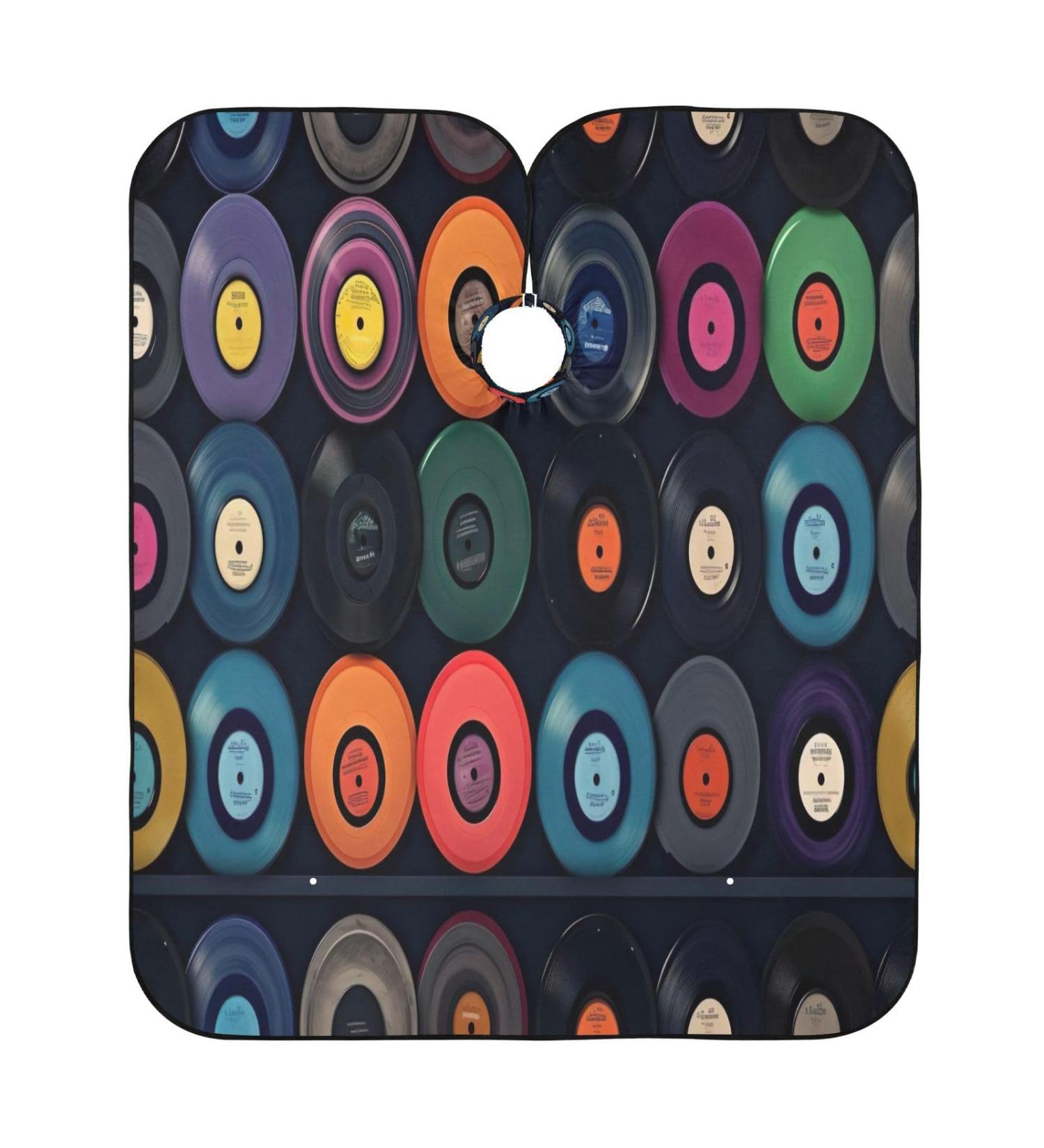 Buy Kigai Colorful Music Disks Barber Cape - Professional Waterproof Hair Cutting Cape for Men & Women | Adjustable Snap Closure for Salon Use - Buy Online on GoSupps.com