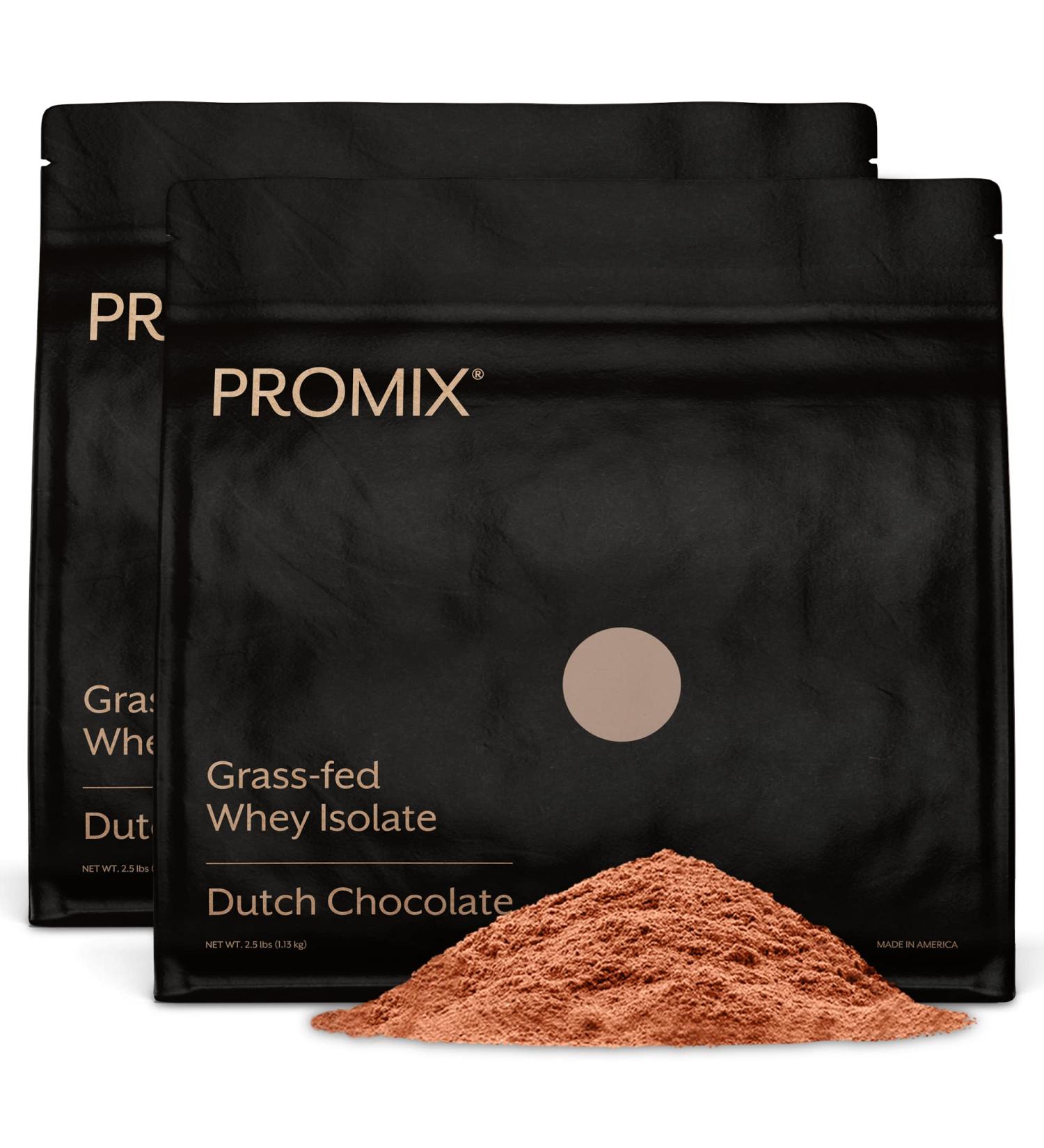 Promix Grass-Fed Chocolate Whey Protein Isolate Powder - 5lb Bulk Pack of 2 | All Natural, Gluten-Free, Keto-Friendly | Ideal for Post-Workout Shakes, Smoothies, Baking & Cooking - Buy Online on GoSupps.com