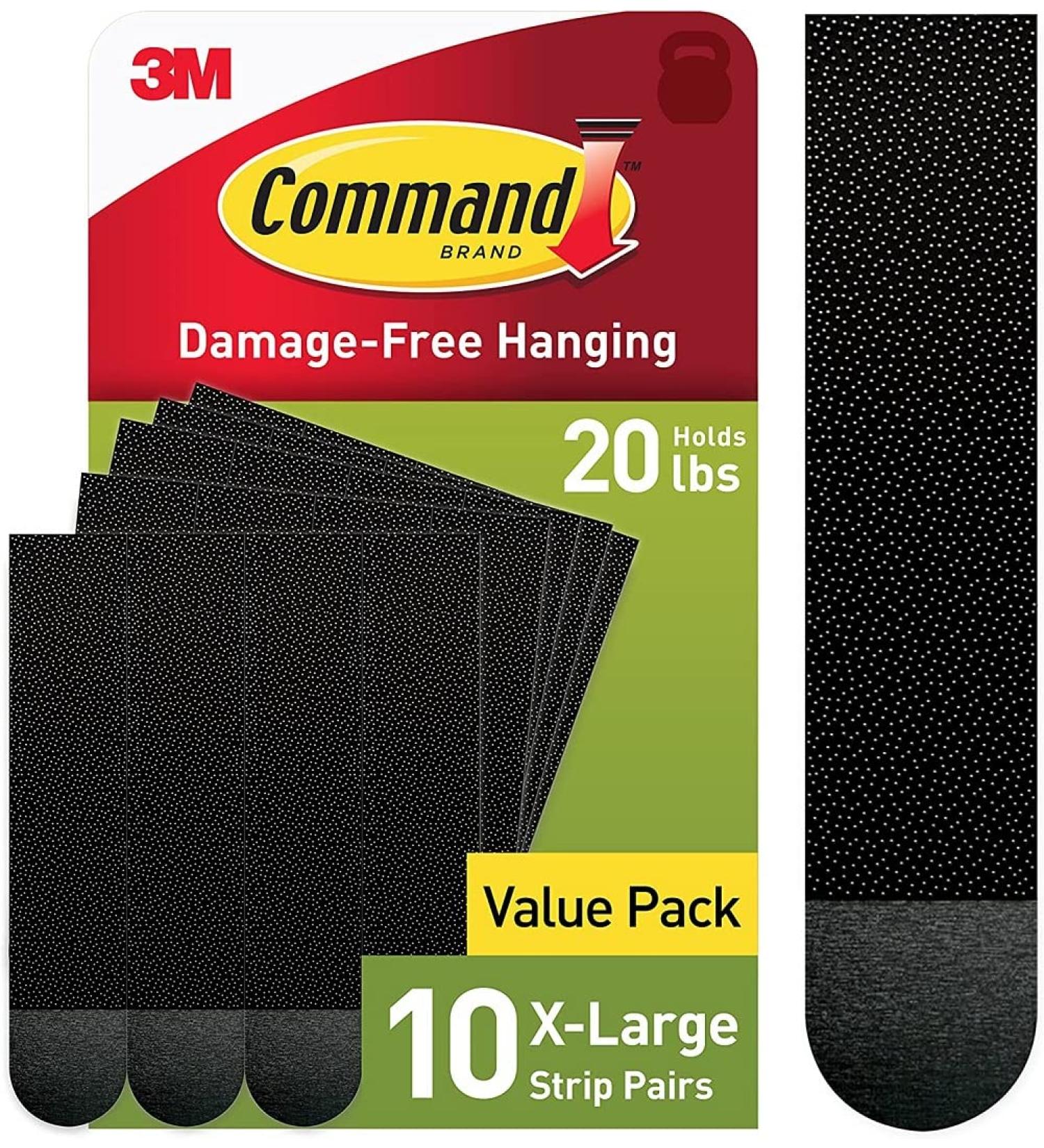 Command 20 lb XL Heavyweight Picture Hanging Strips - 10 Black Adhesive Strip Pairs for Damage-Free, Heavy-Duty Wall Hanging in Living Spaces - Buy Online on GoSupps.com