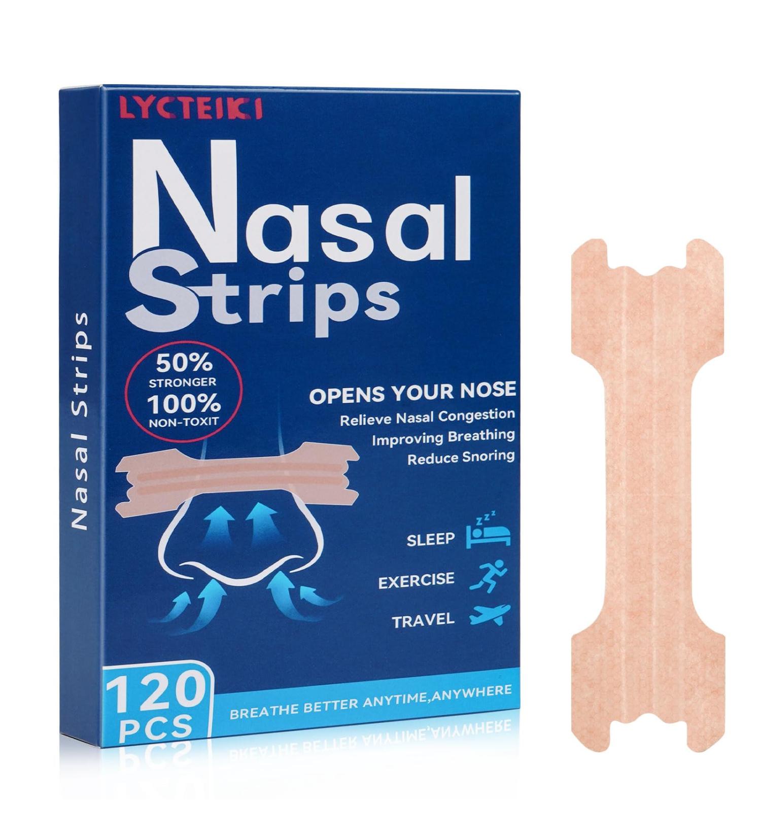 Lycteiki Nose Paving Strips - 120 Anti-Snore Nasal Strips for Better Sleep & Breathing - Effective Stuffy Nose Relief - Buy Online on GoSupps.com
