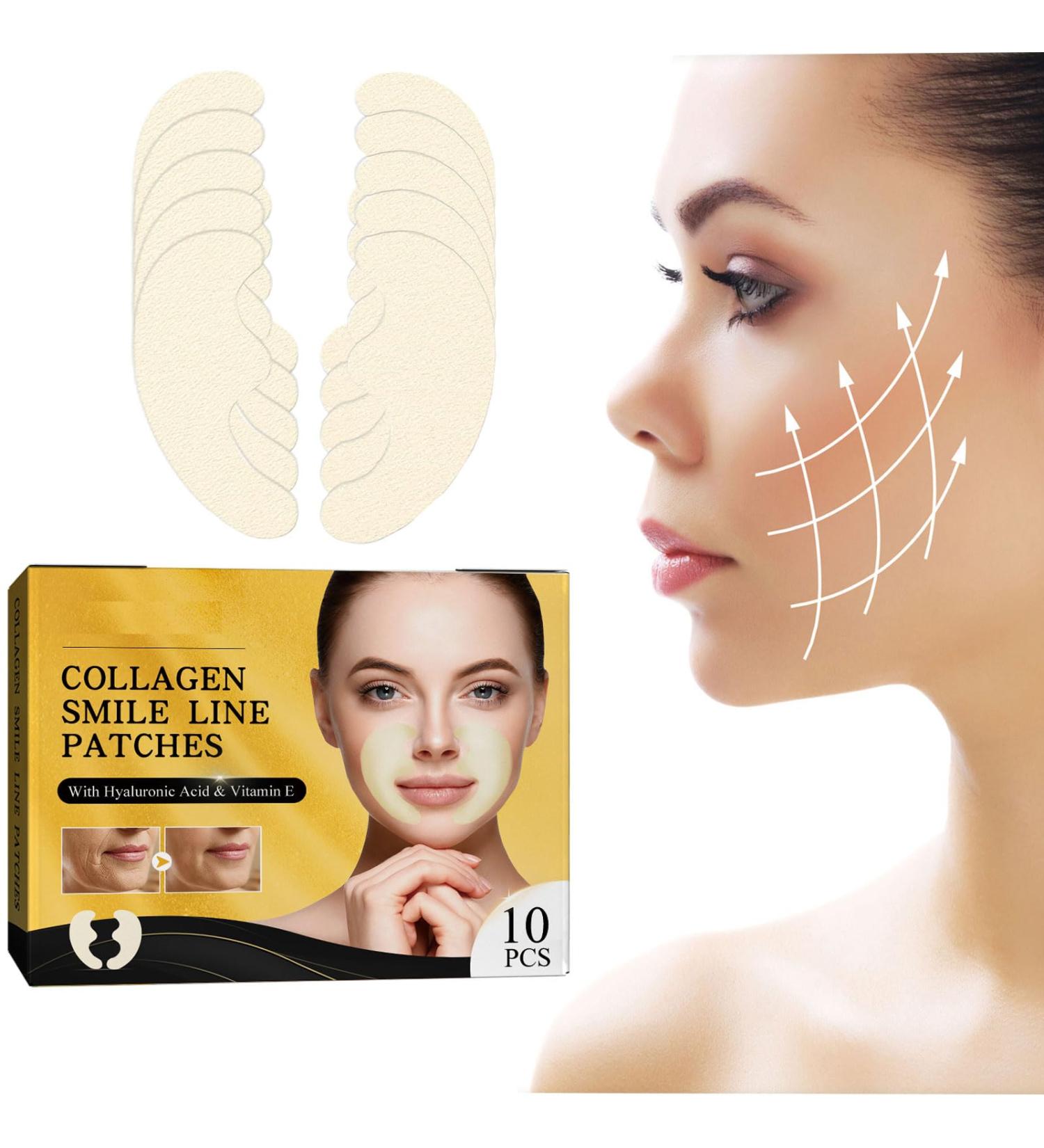 Smile Line Patches - 10pcs Collagen Hydrating Masks for Anti-Aging Smoothing Laugh Lines & Wrinkles - Buy Online on GoSupps.com