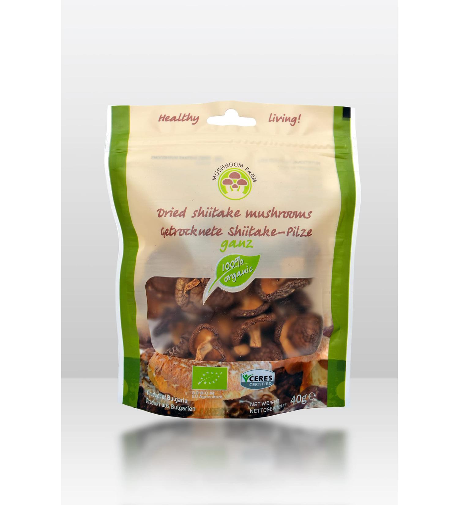 Mushroom Farm | Dried Shiitake 100% Organic Bio Mushroom 40g - Buy Online on GoSupps.com