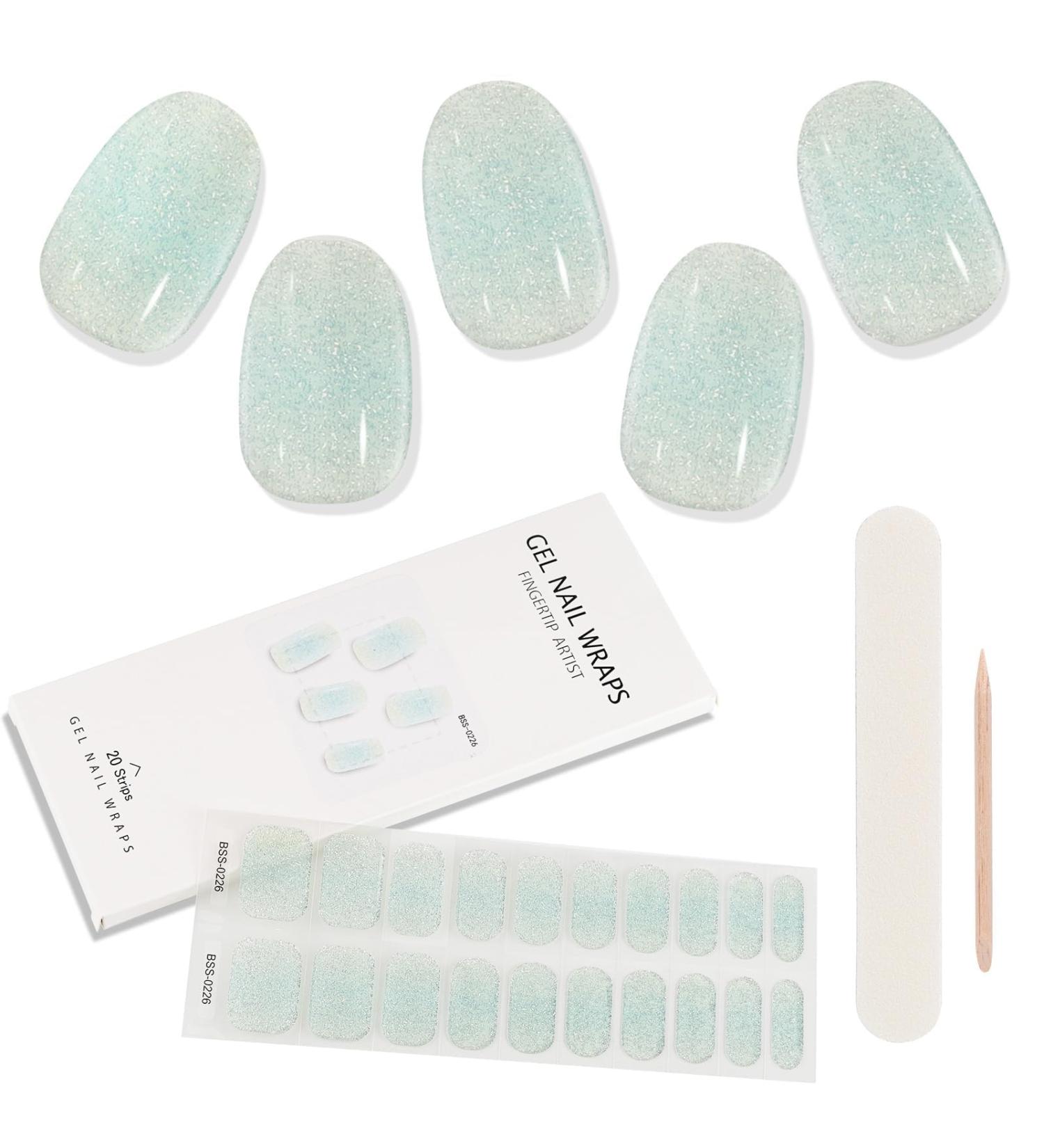 Kalolary 20PCS Gel Nail Polish Strips Nail Gel Art Sticker Full Nail Wraps Decals with Nail File and Stick for Women Girls Nail Art Decor (UV/LED Lamp Required) (D) - Buy Online on GoSupps.com