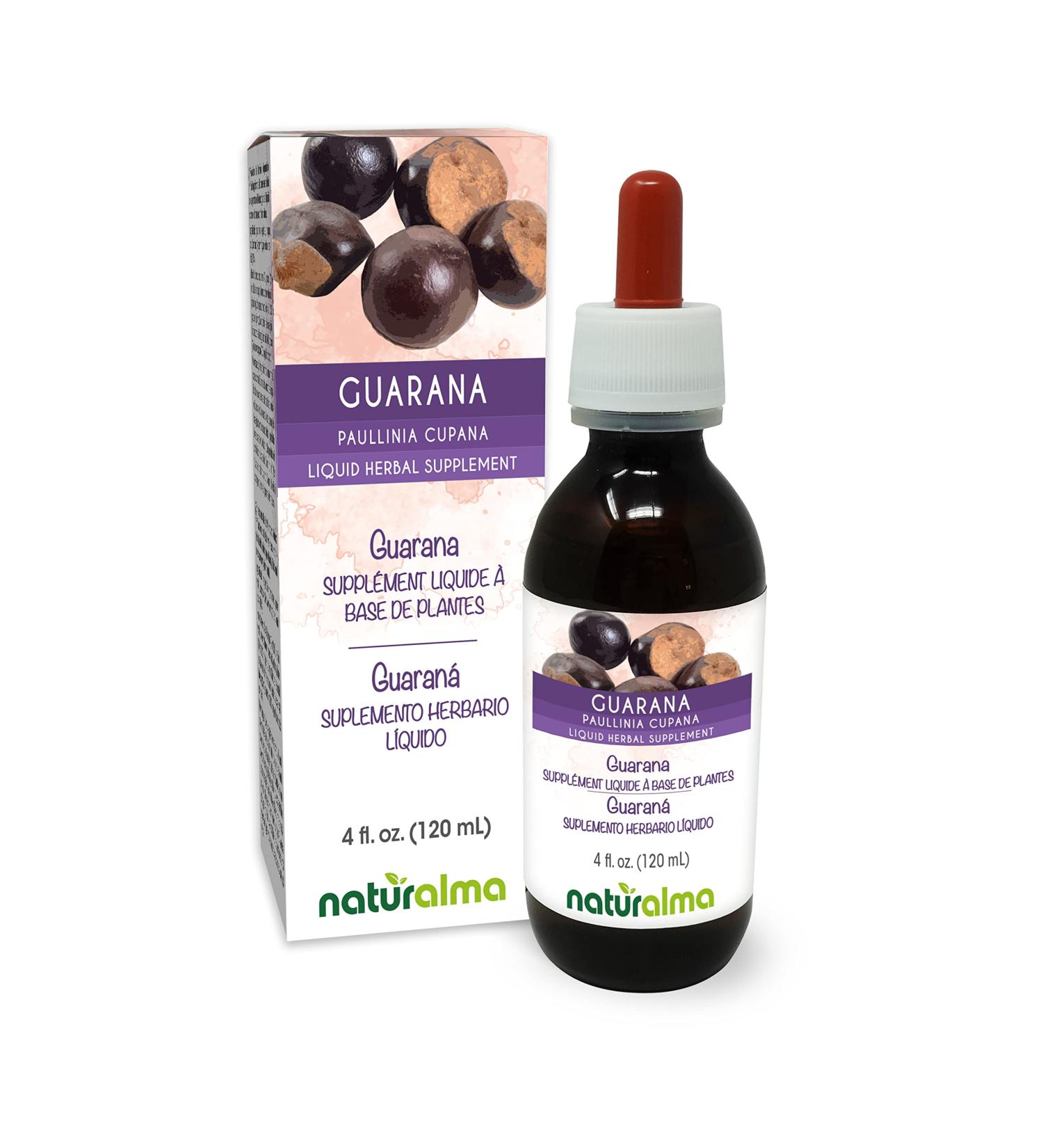 Naturalma Guarana (Paullinia cupana) Seed Alcohol-Free Tincture - 4 fl oz Liquid Extract in Drops - Herbal Supplement - Vegan Alcohol-free 4 Fl Oz (Pack of 1) - Buy Online on GoSupps.com