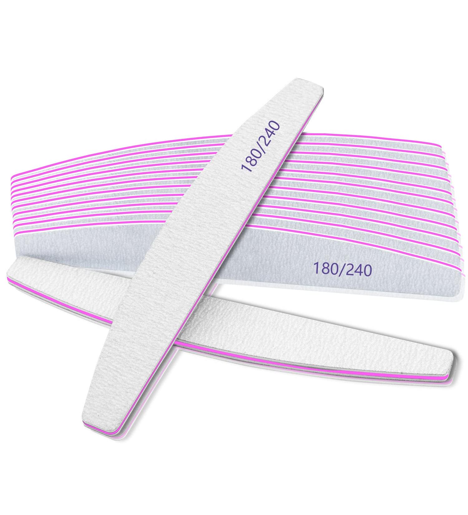 Professional 180/240 Grit Nail Files - 12 Double-Sided Nail Files for Natural Nails | Ideal for Nail Studios - Buy Online on GoSupps.com