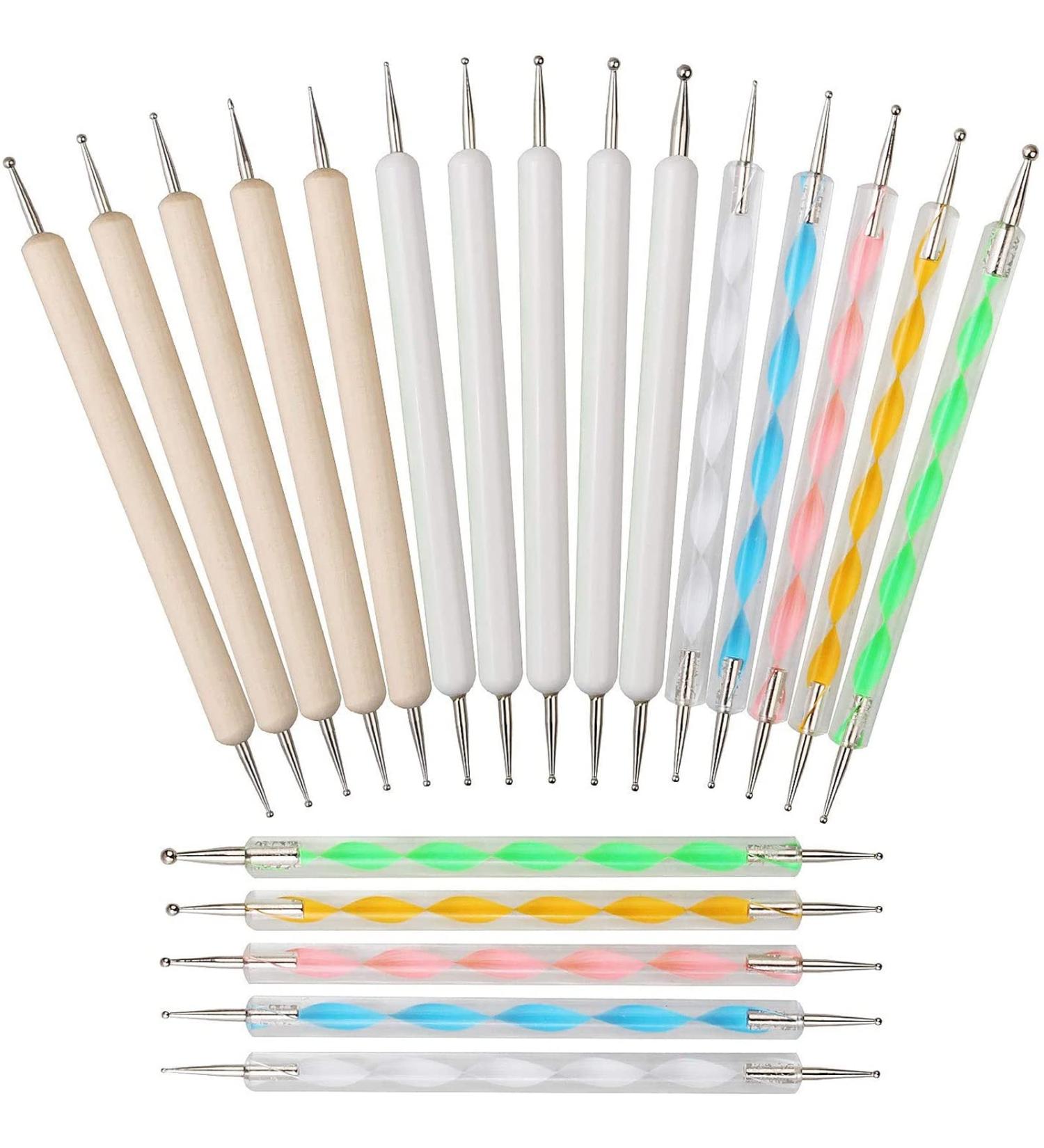 20 Piece Mandala Dotting Tools Set for Nail Art - Dot Painting Stylus and Embossing Pattern Tracing Kit - Buy Online on GoSupps.com