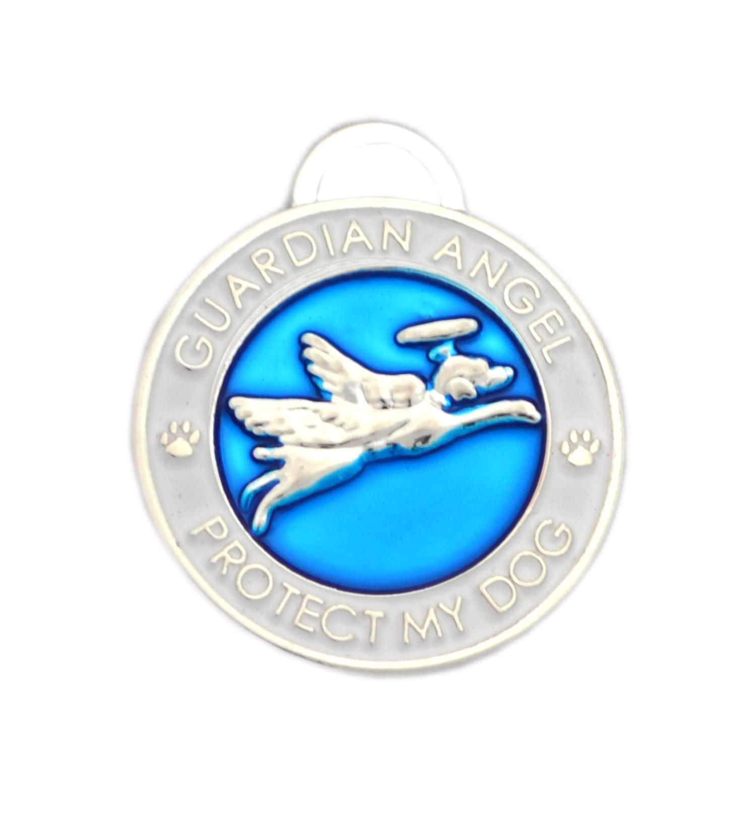Luxepets Dog Collar Pendant Guardian Angel Blue