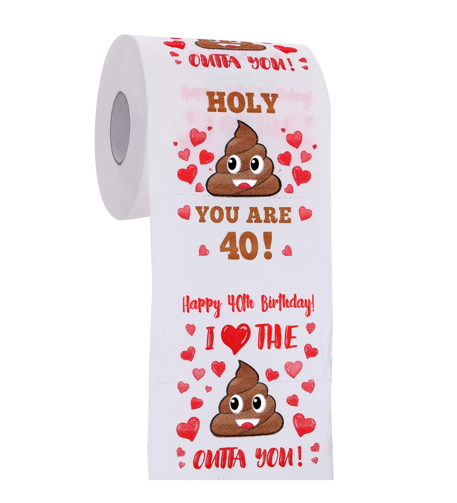 40th Birthday Prank Toilet Paper - Funny Gag Gift for Men and Women - Novelty Party Decoration - 380 Sheets & 3 Layers - Buy Online on GoSupps.com