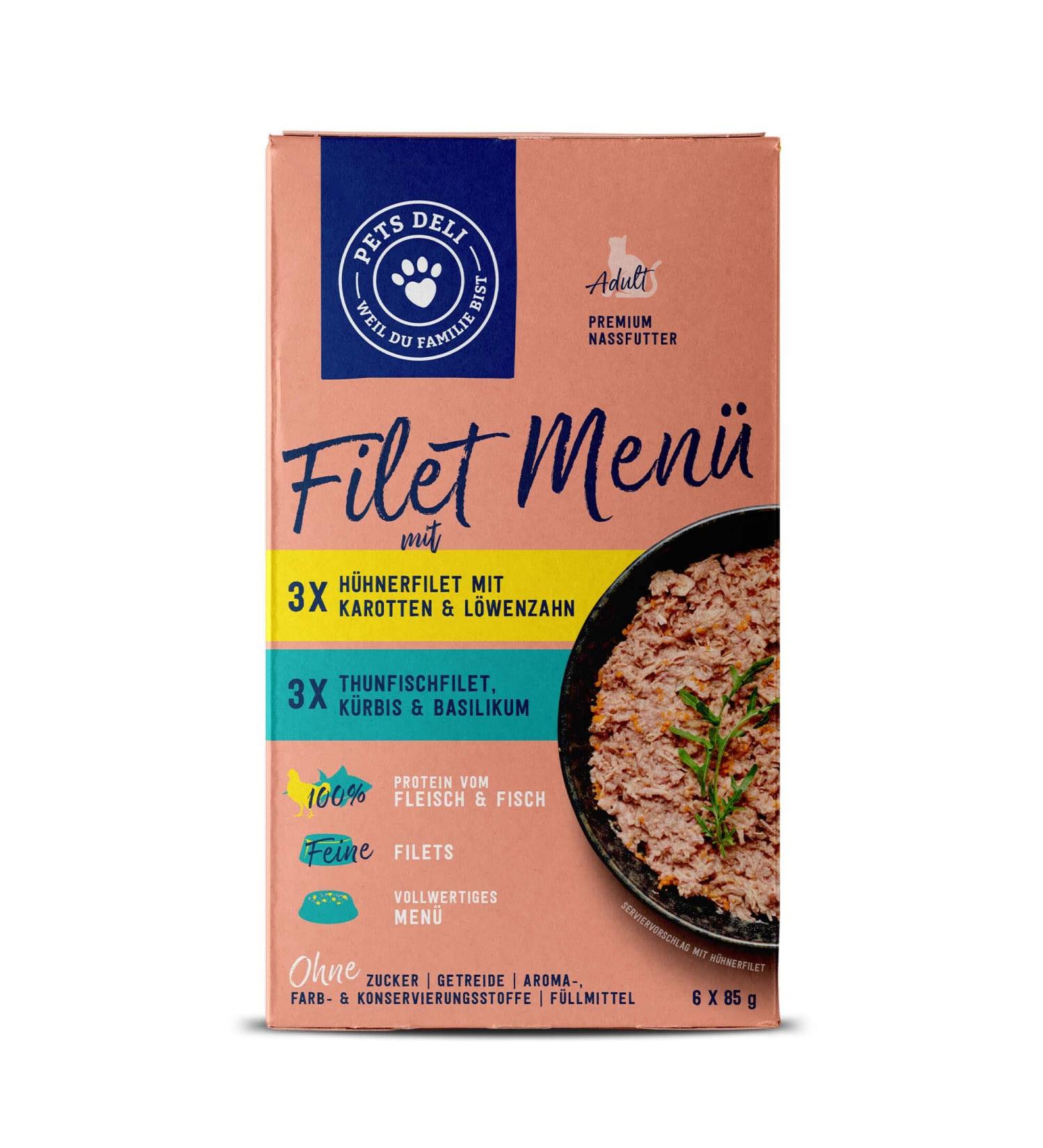 Pets Deli Filet Multipack Wet Cat Food - Gluten & Sugar-Free Chicken & Tuna 6 x 85g - Buy Online on GoSupps.com