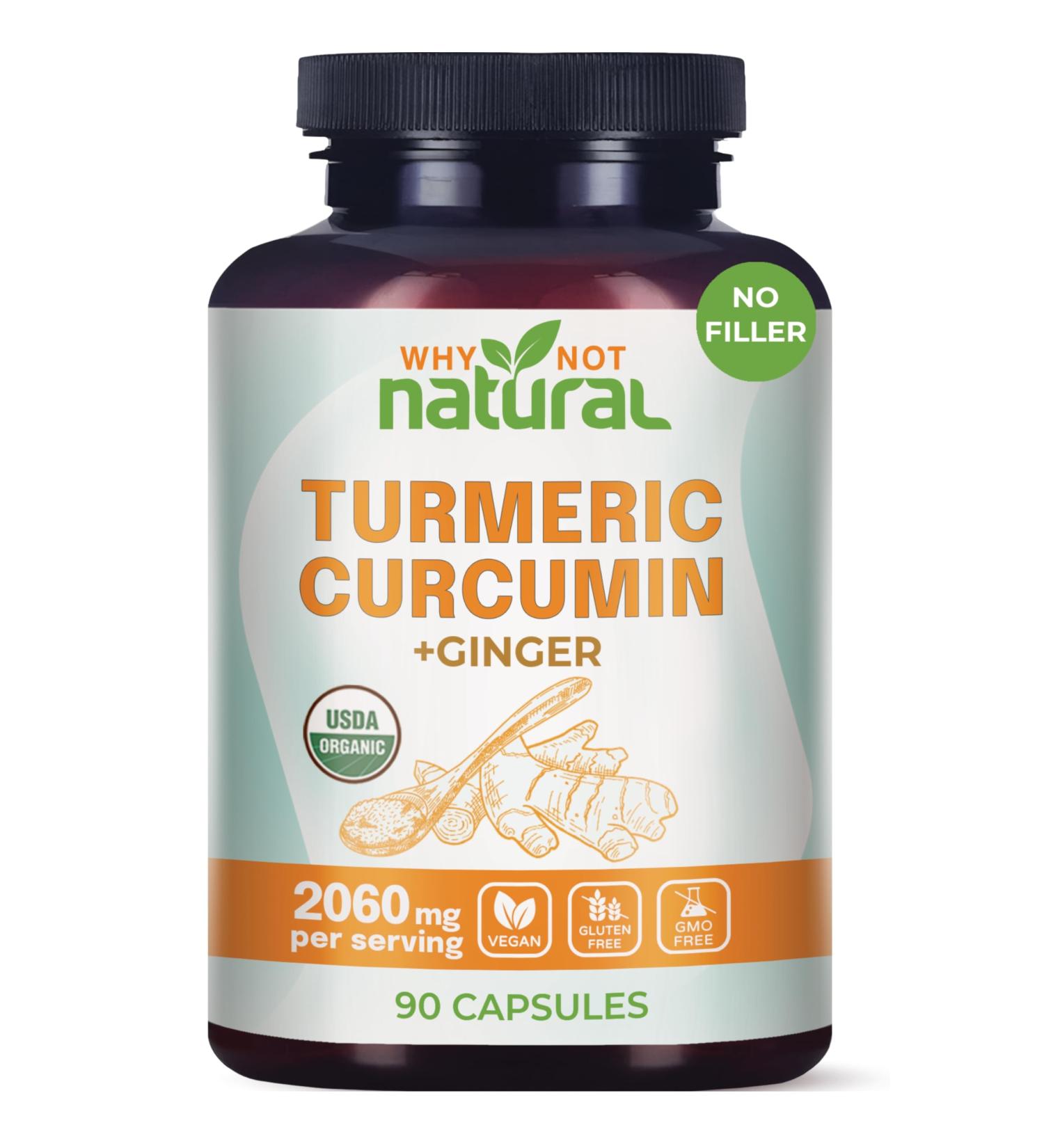 Organic Turmeric Curcumin Supplement in Capsules with Ginger and Black Pepper - Tumeric - Buy Online on GoSupps.com