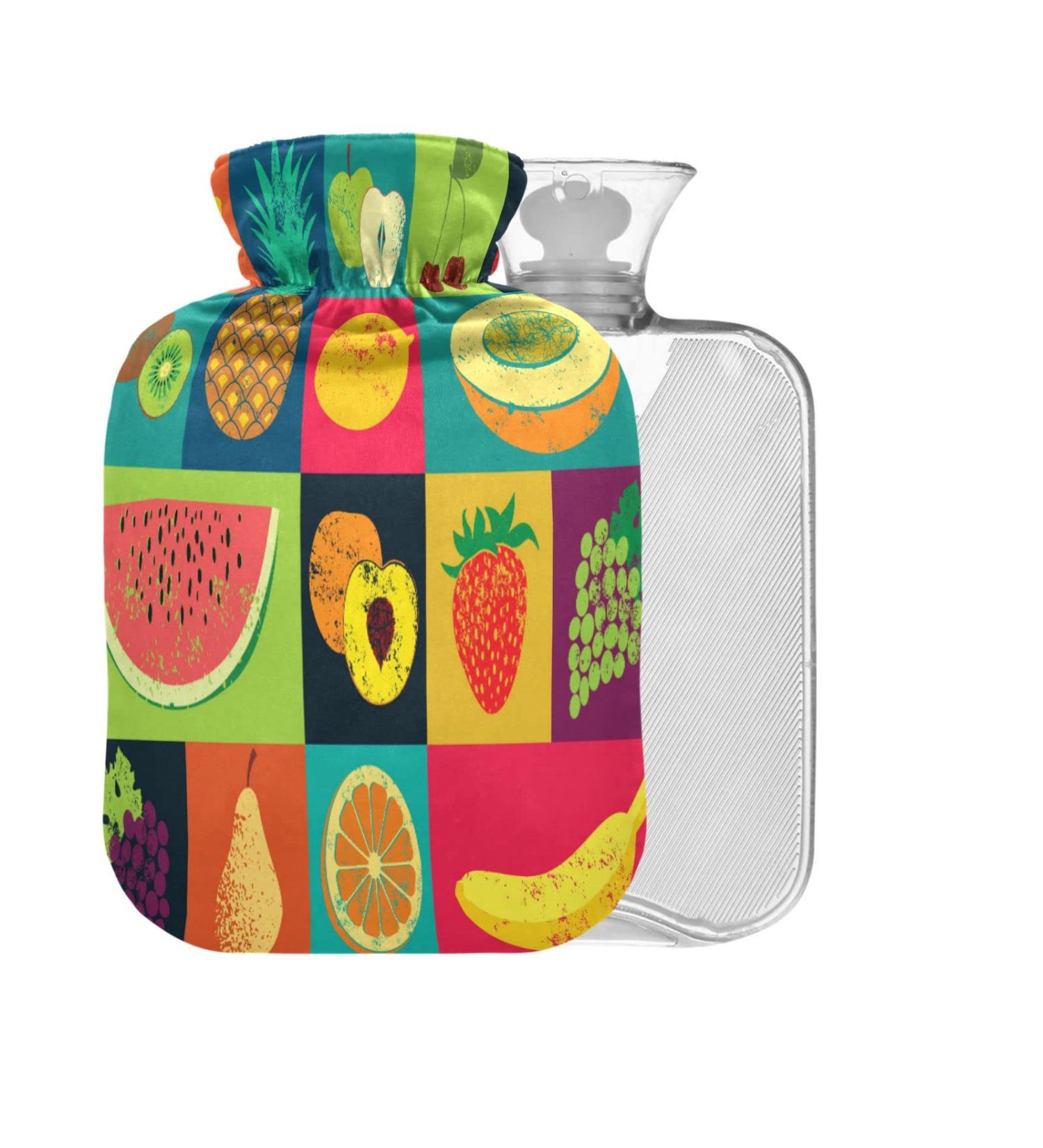 Grunge Fruit BAP Free Hot Water Bottle | 2L Large Hot Water Bag for Cramp Pain Relief - International Shipping Available - Buy Online on GoSupps.com