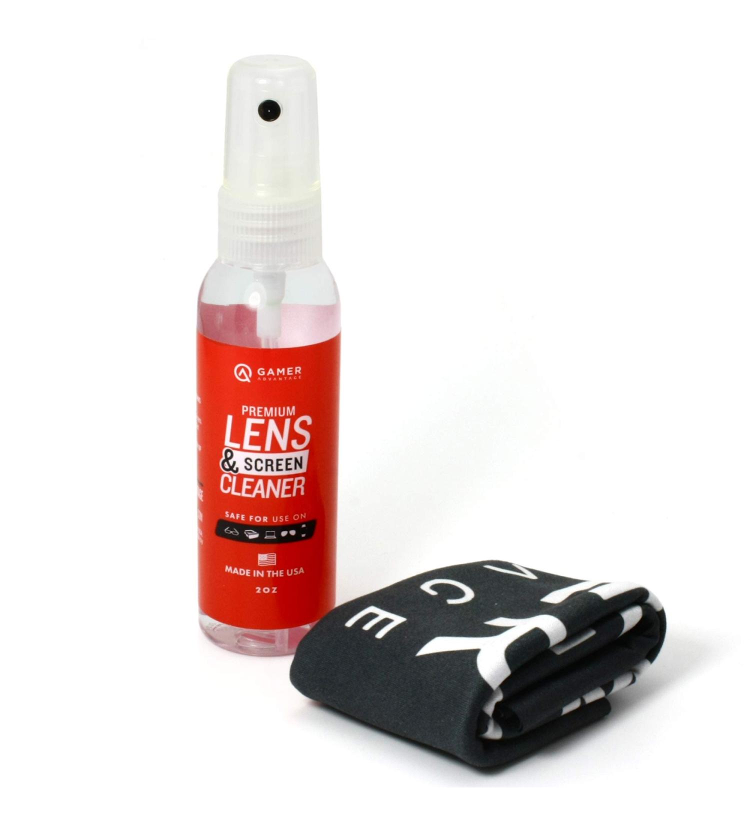 Gamer Advantage Eyeglass Lens Cleaner Kit | Streak Free | Made in The USA | Safe & Effective on All Lenses & Screens | 2 oz Premium Lens & Screen Cleaner + Soft Microfiber Cleaning Cloth - Buy Online on GoSupps.com