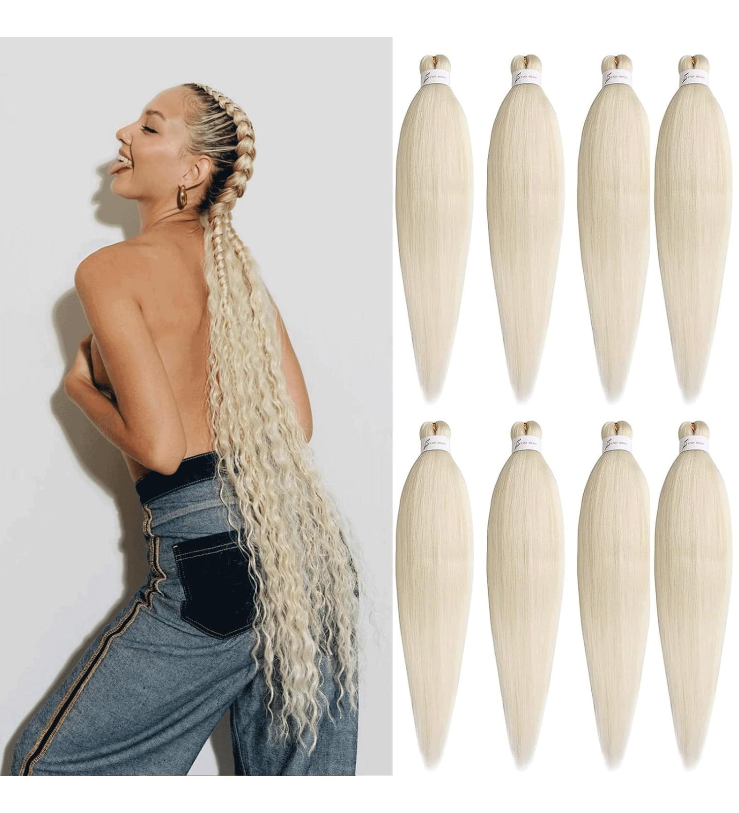 Xtrend 30 Inch 8 Packs Pre Stretched Braiding Hair Blonde Braiding Hair Pre Stretched Yaki Texture Pre-stretched Braids Hair Professional Synthetic Hair Extension Itch Free Hot Water Setting 613# 30 Inch (Pack of 8) 613# - Buy Online on GoSupps.com