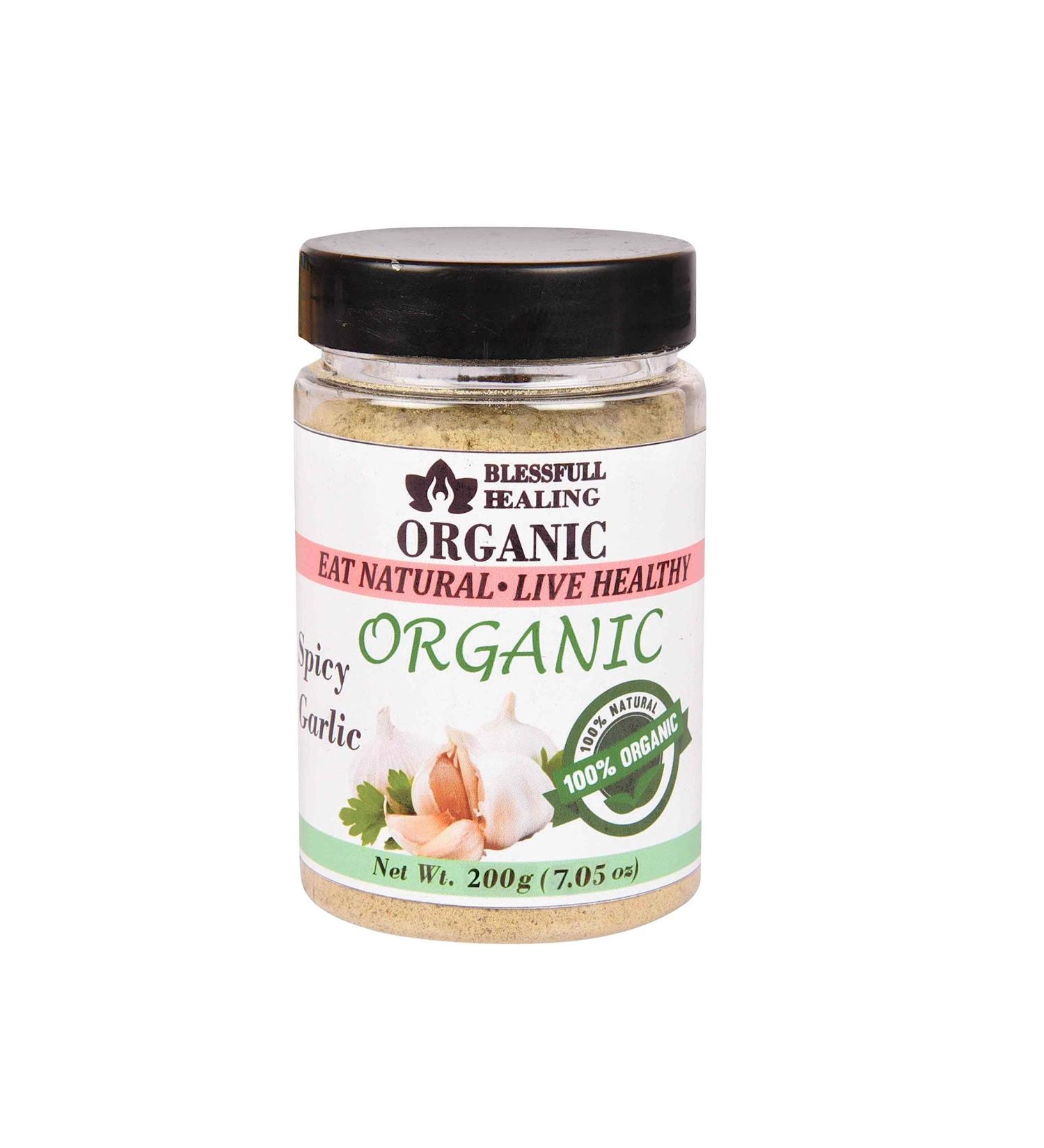 Blessfull Healing Organic Spicy Garlic 200 Gram Airtight Container (Packing May Vary) 200 Gram 7.05 oz - Buy Online on GoSupps.com