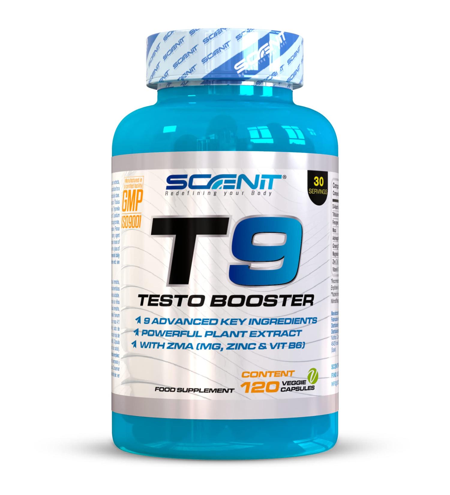 Testosterone Men - T9 Testo Booster - 120 Vegan Capsules - Testosterone Bodybuilding - Testosterone Man Bodybuilding - Tribulus Fenogreco Maca Ashwagandha Ginseng - Testosterone - Buy Online on GoSupps.com