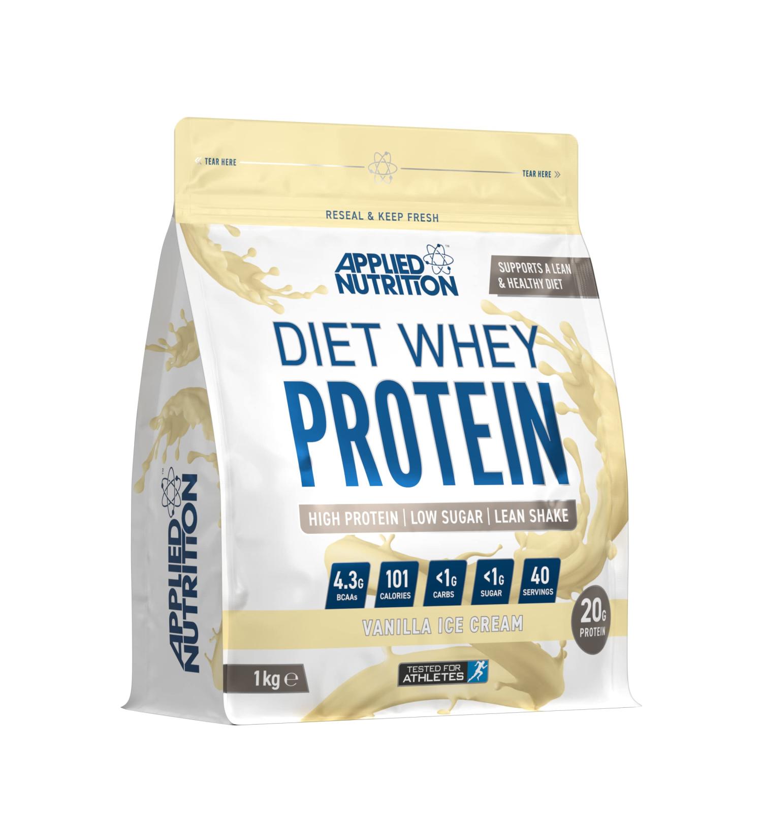 Applied Nutrition Diet Whey Vanilla Ice Cream - High Protein Powder for Weight Management with CLA, L Carnitine & Green Tea - 1kg (40 Servings) - Buy Online on GoSupps.com