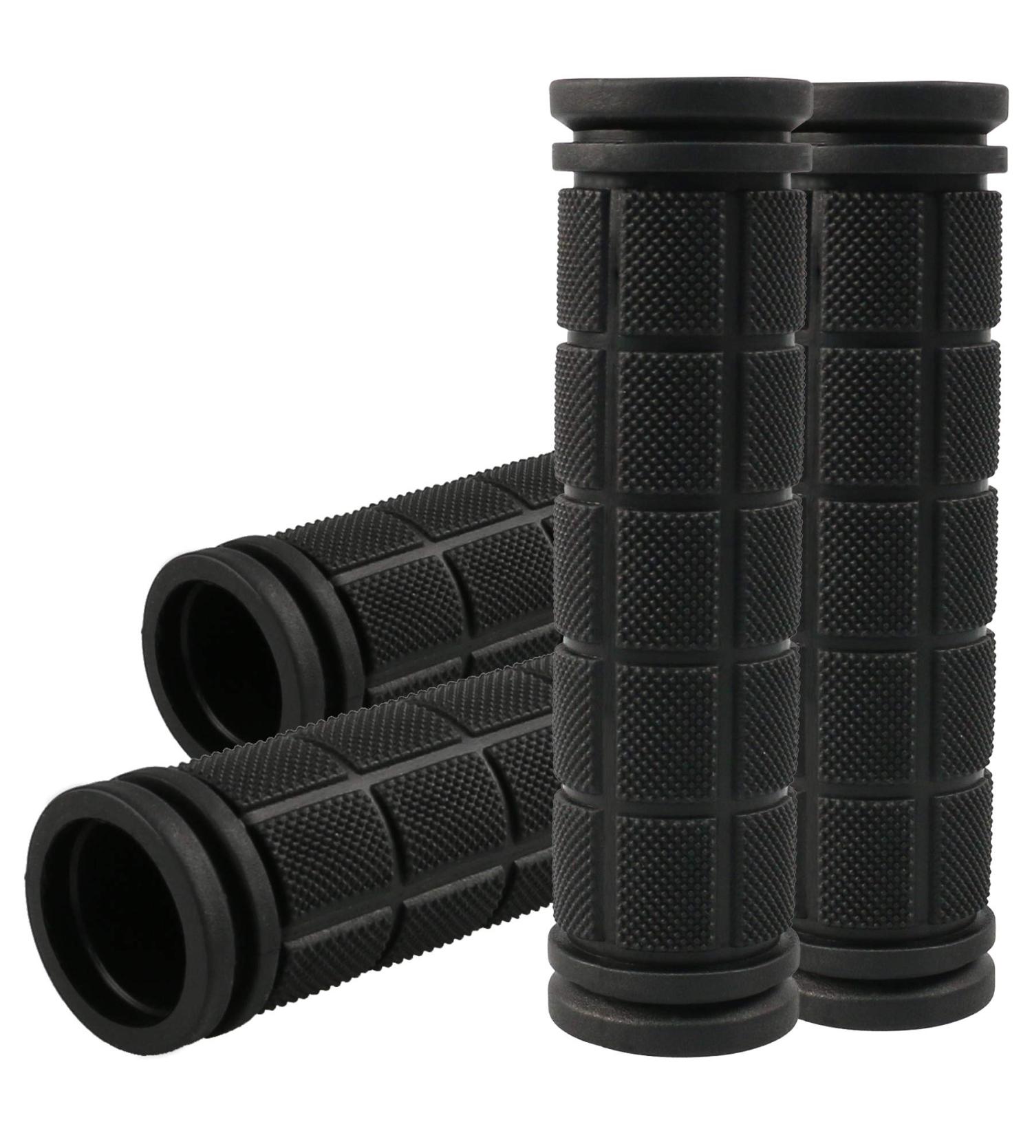 4Pcs Kids Non-Slip Bike Handle Grips | Rubber Bicycle Handlebar Grips - Replacement for Cruiser, Scooter, Mountain Bike - Black - Buy Online on GoSupps.com