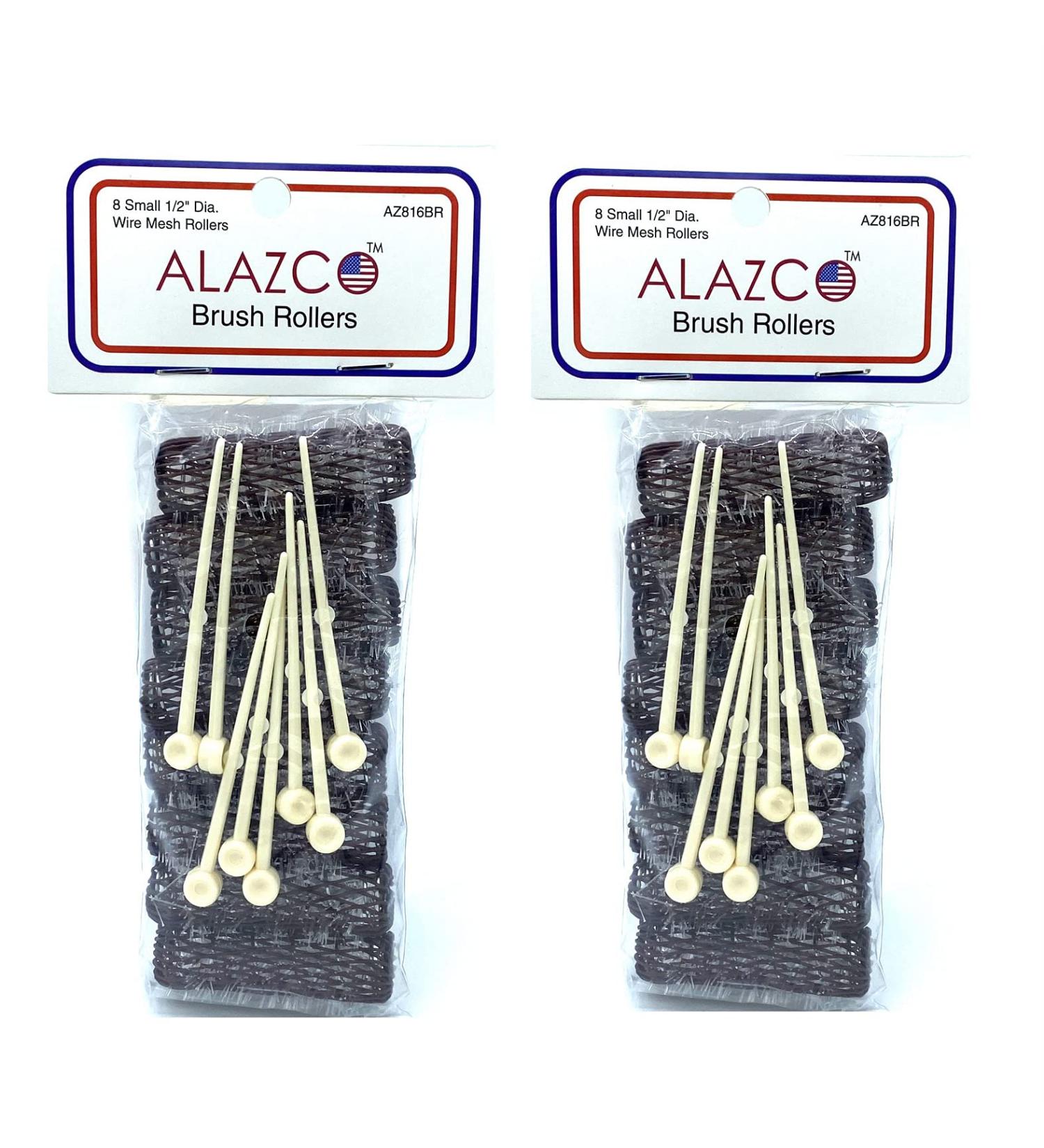 ALAZCO 16 pc Vintage Style Mini Brush Rollers & Pins Hair Curlers - Small Curls for Short Hair, Kids, Pageants, Doll Hair - Buy Online on GoSupps.com