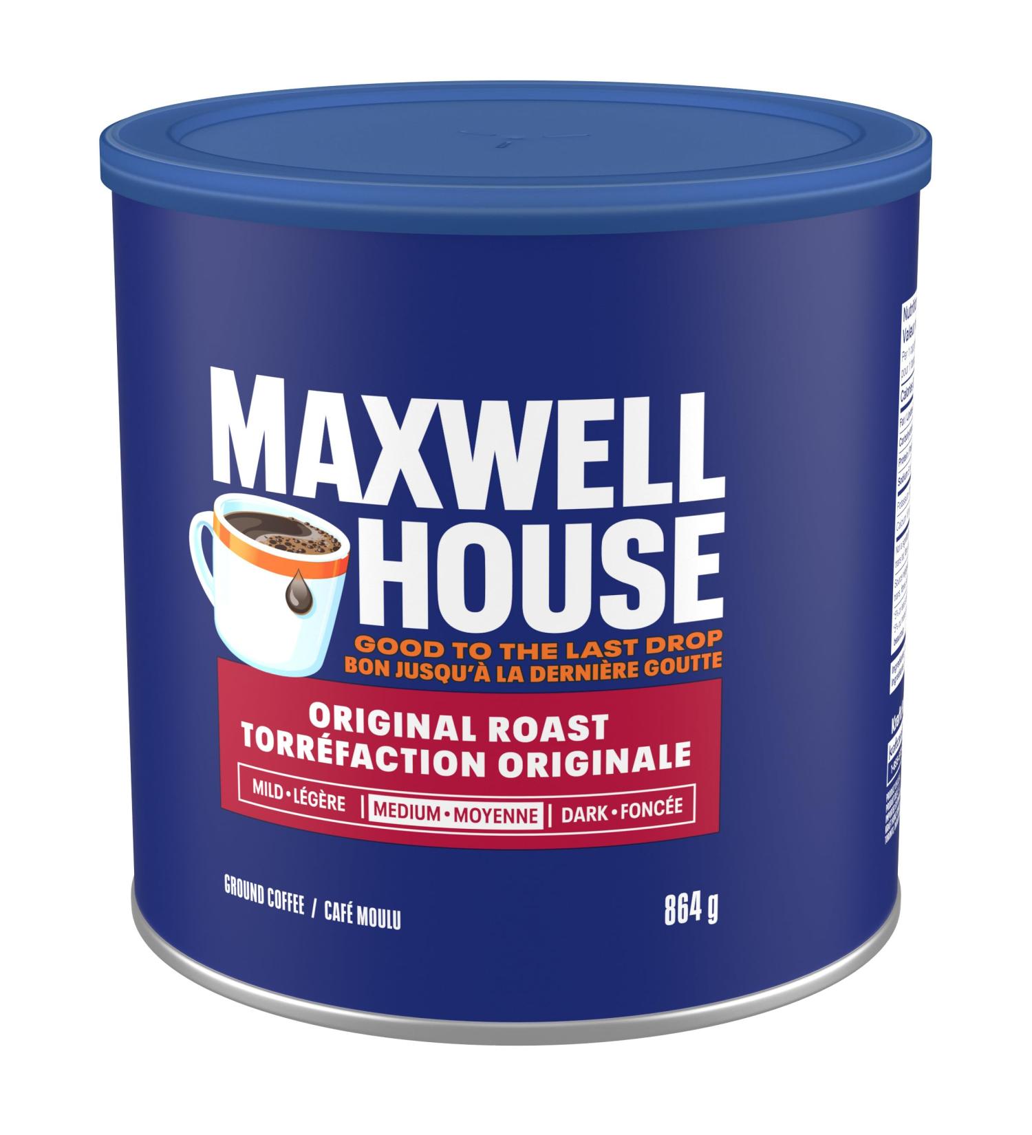 Maxwell House Medium Original Roast Ground Coffee 864 gr Tin - Buy Online on GoSupps.com