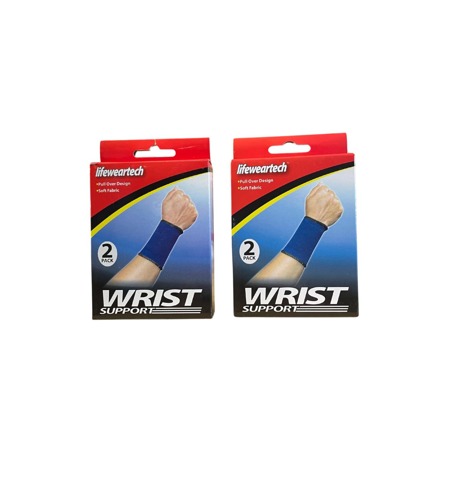 Wrist Support Compression Sleeve - Elastic Wrist Brace (2 Boxes with 4 Supports) for Pain Relief & Injury Recovery - International Shipping - Buy Online on GoSupps.com