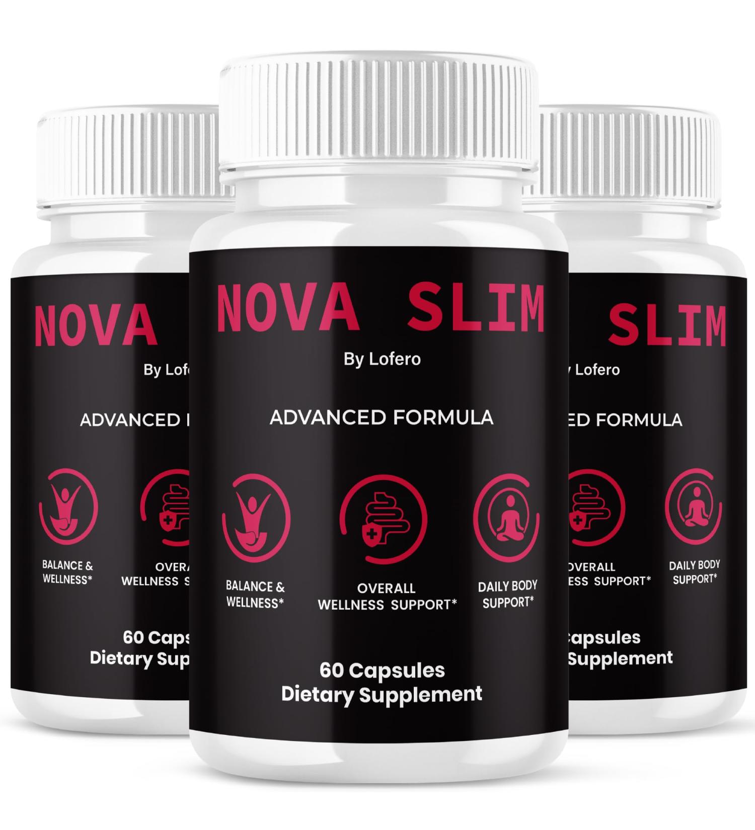 (3 Pack) Nova Slim Capsules NovaSlim Supplement Loss Support Wellness Formula Pills Premium Natural Ingredients Detox Suplemento Pastillas Booster Energy Healthy Digestion Sexy Slim Body (180 ct) - Buy Online on GoSupps.com