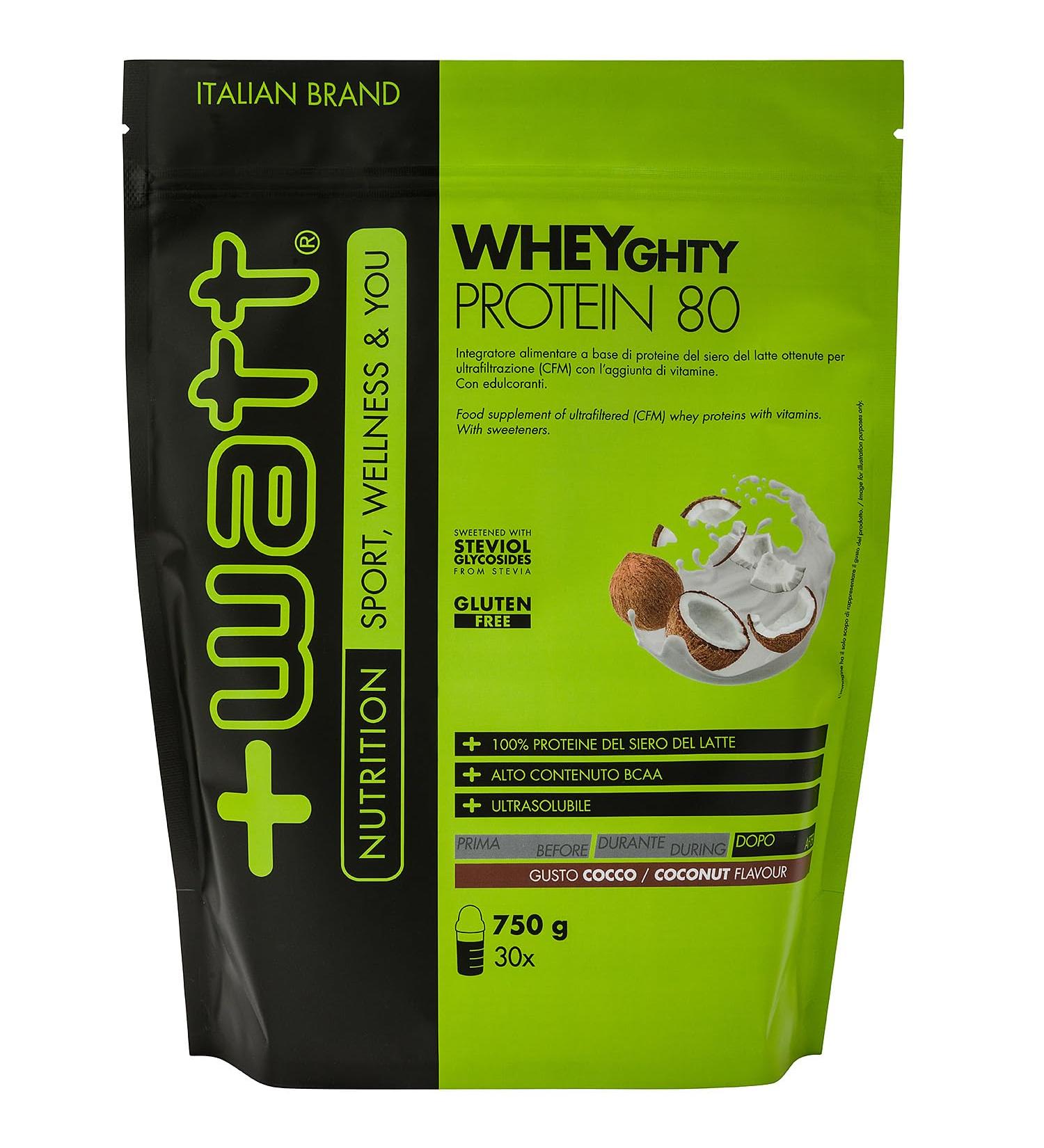 Watt Wheyghty Protein 80 Whey Protein Coconut Flavor 750 g - Buy Online on GoSupps.com