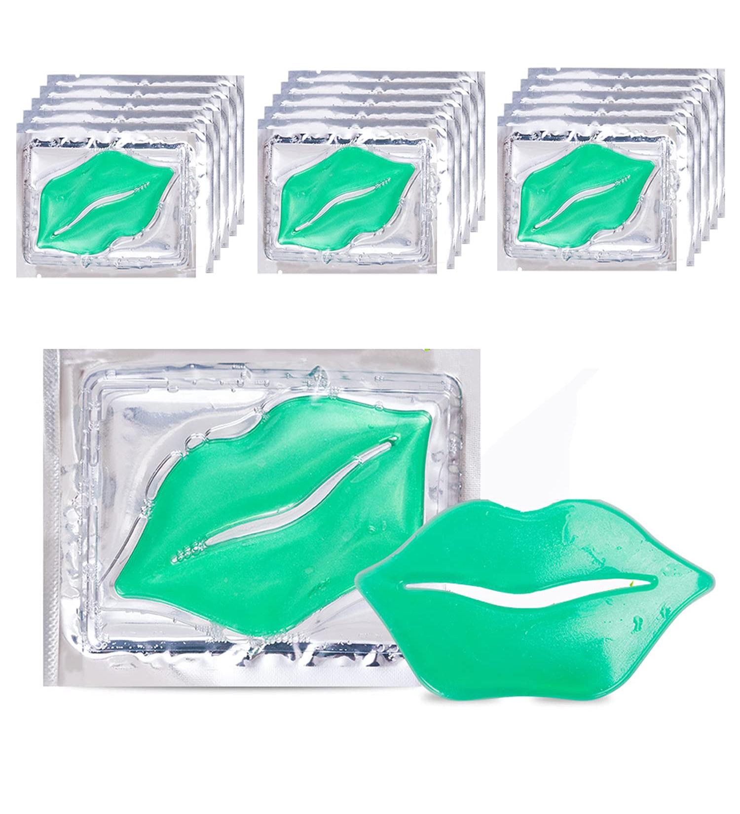 VERONNI Crystal Lip Masks 30-Piece Green Tea Collagen Nourishing Lip Pads - Hydrating and Firming - Buy Online on GoSupps.com