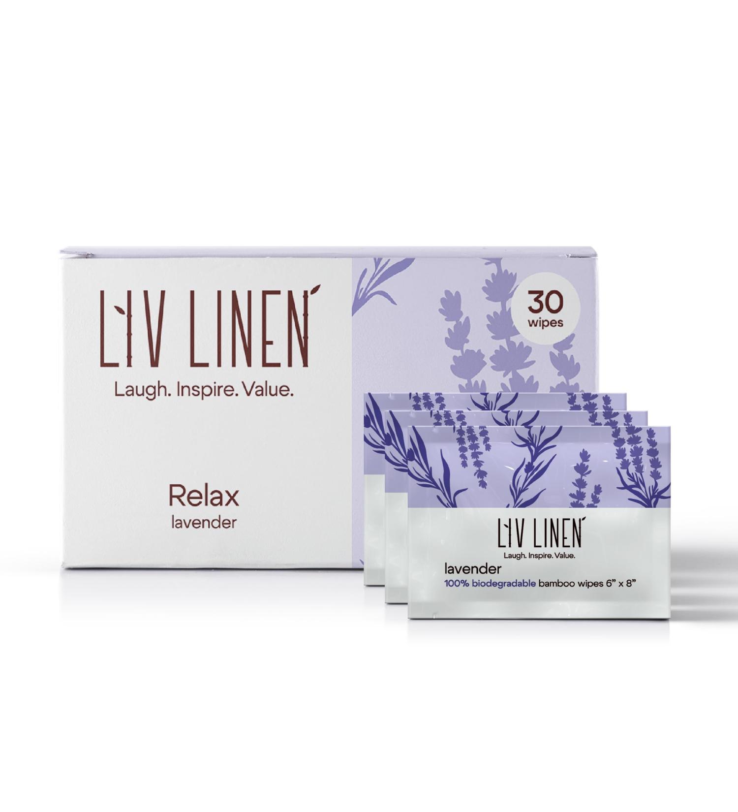 Bamboo Deodorant Wipes - 30 count - Individually Packaged - Aromatherapy Scent (Lavender) - Buy Online on GoSupps.com
