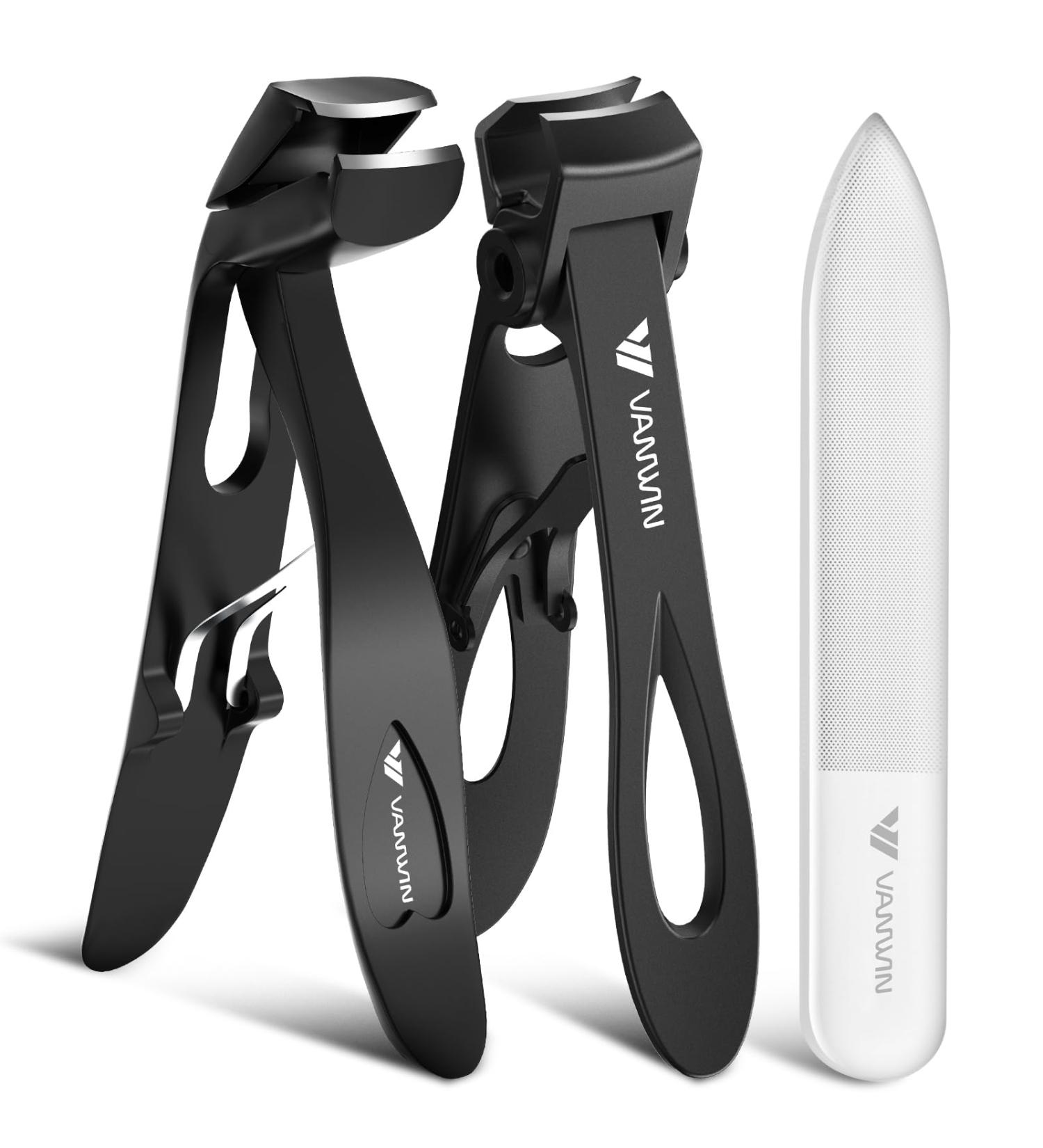 2024 Premium Nail Clippers for Men & Women | Wide Jaw Toenail Clippers for Thick Nails | Angled Head with Catcher - Ideal for Seniors - Buy Online on GoSupps.com