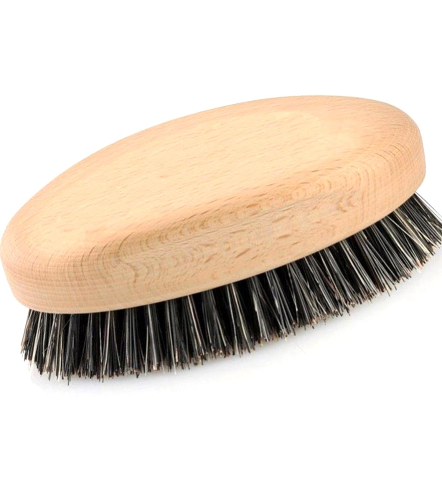 Mini beard brush and mustache made of wood and natural bristles and nylon M00272