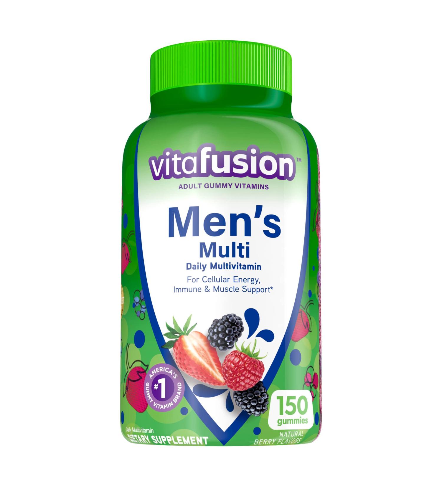 Vitafusion Men's Berry Flavored Gummy Multivitamins 150ct - Daily Men's Multivitamin - Buy Online on GoSupps.com