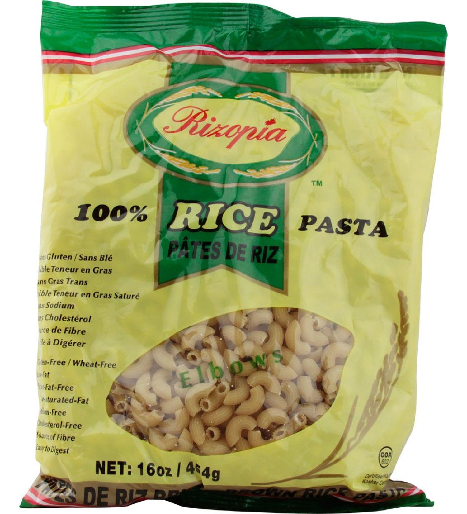 Rizopia Wheat & Gluten Free Rice Pasta - Brown Rice Elbows (12x454g)