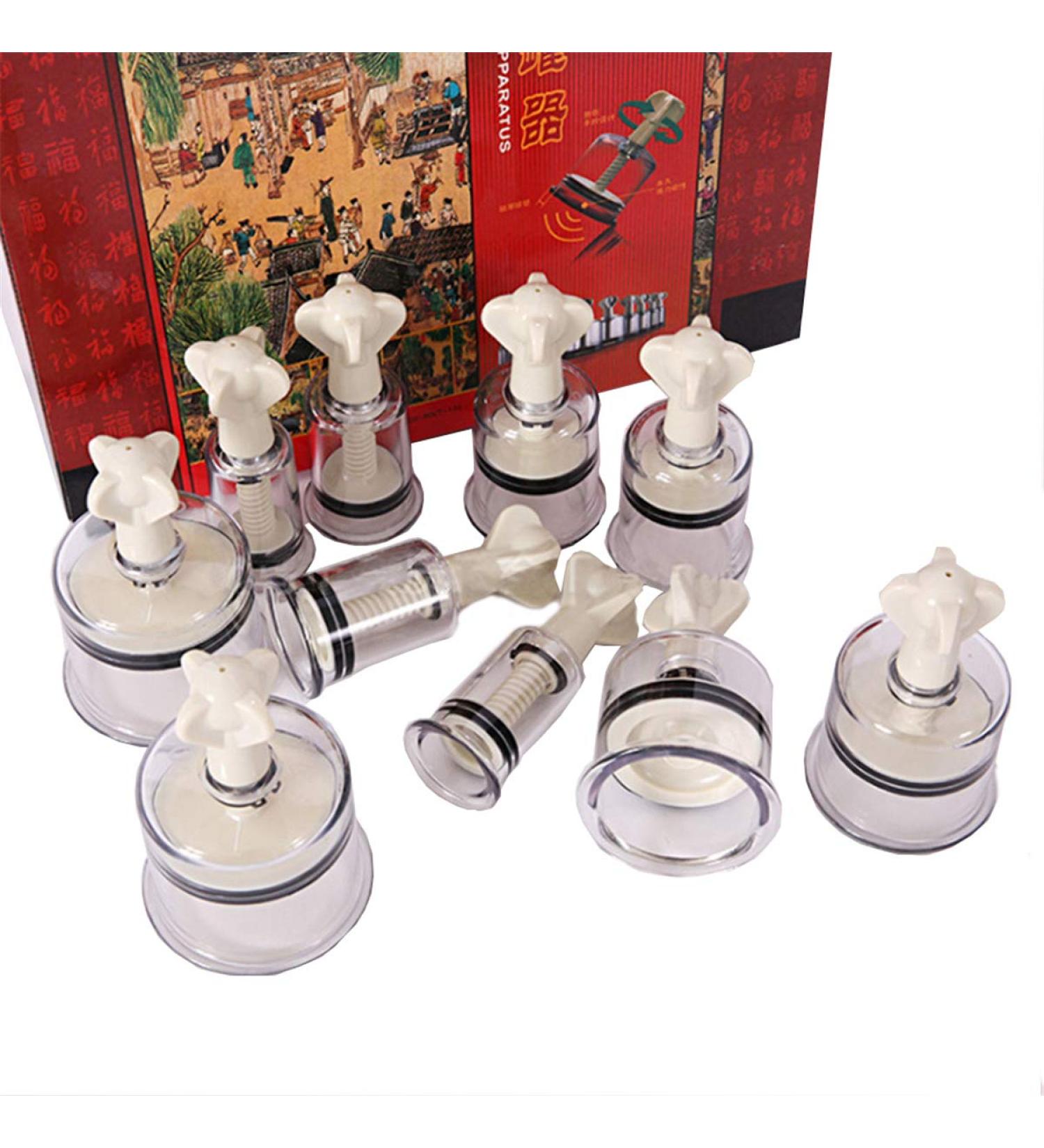Helloyoung 10pc Massage Set - Rotating Suction Cups for Cupping Therapy & Acupuncture | International Shipping Available - Buy Online on GoSupps.com