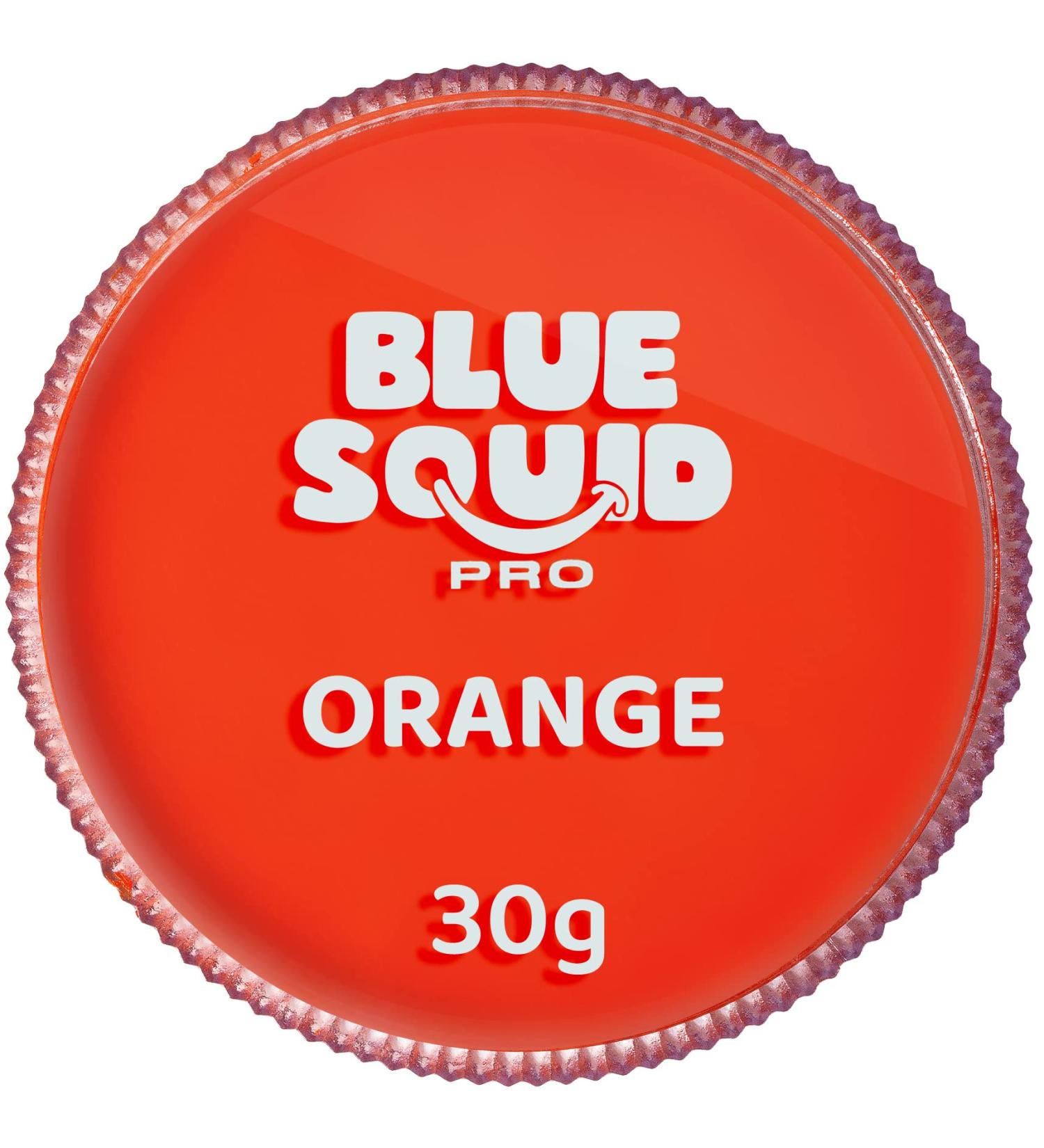 Blue Squid PRO Face Paint - Classic Orange (30gm) | Professional Water Activated Face & Body Paint for Adults & Kids | Halloween Facepaint & SFX Makeup - Buy Online on GoSupps.com