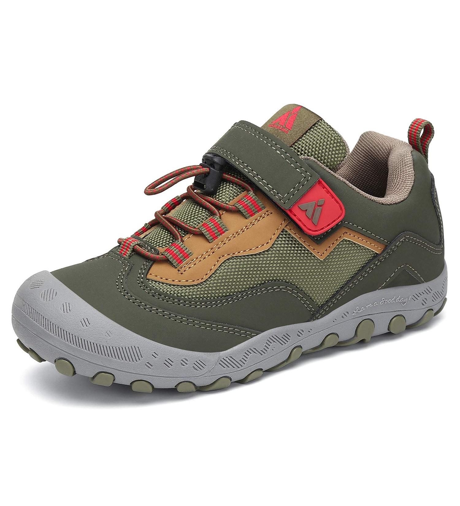 Mishansha Kids Hiking Shoes - Green Mesh Low Top Sneakers for Outdoor Activities - Buy Online on GoSupps.com