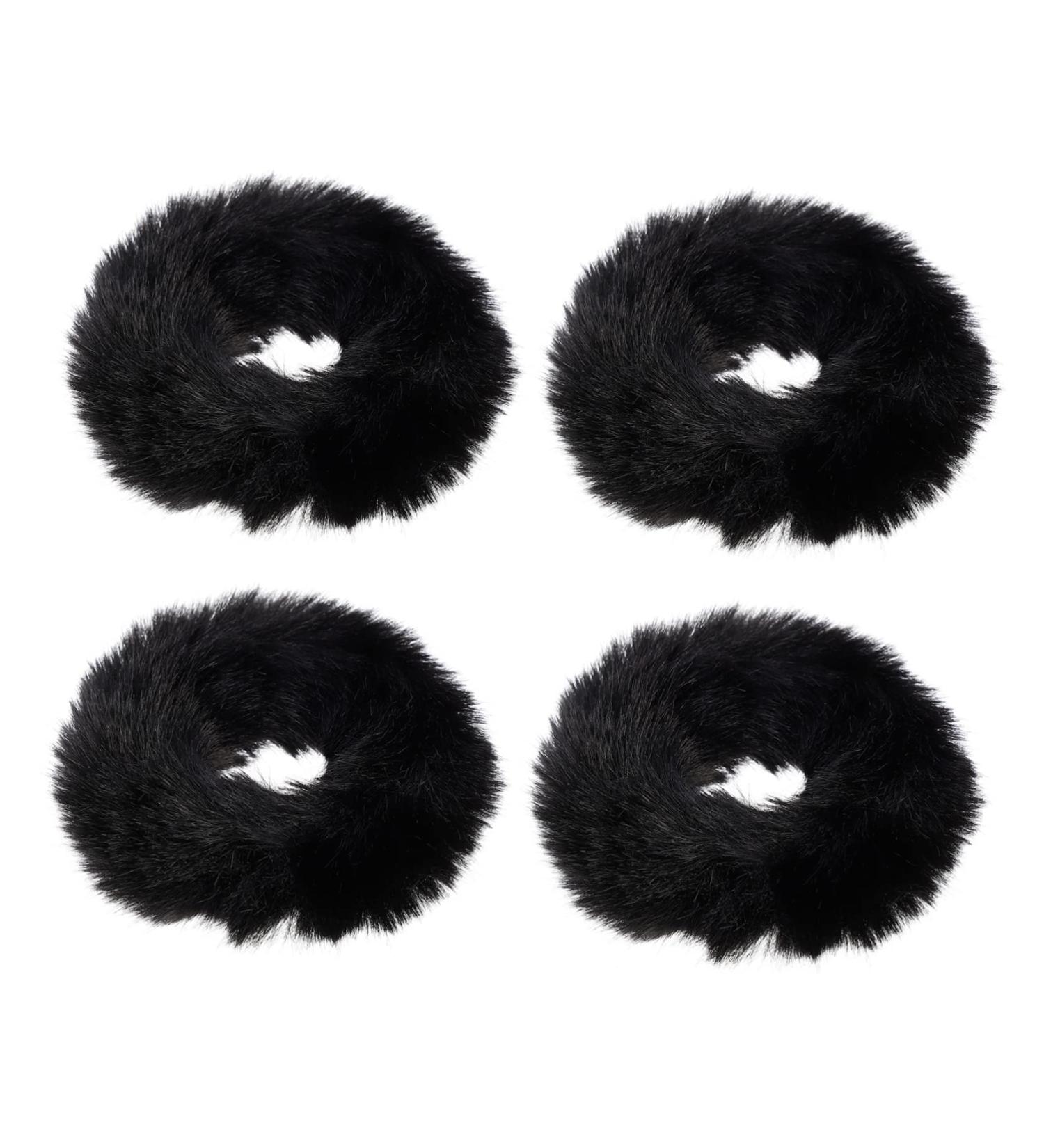 4 Pieces Hair Bow Autumn Winter Hair Ropes Hair Band Furry Ponytail Holder for Women Girl Scrunchies Hair Rope Lose Christmas - Buy Online on GoSupps.com