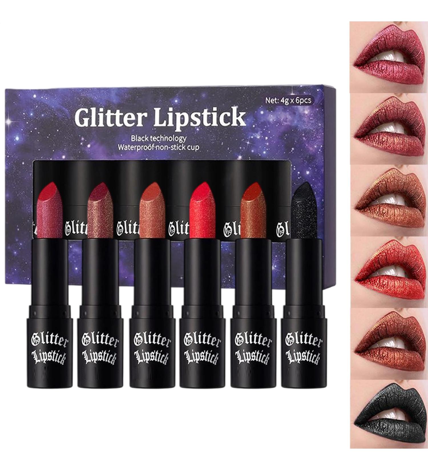  G n rique Glitter Lipstick Glitter Lip Gloss | Water and Smudge Resistant - 6 Glitter Lipsticks for Women - Ideal for Day Parties Travel Dates - Buy Online on GoSupps.com