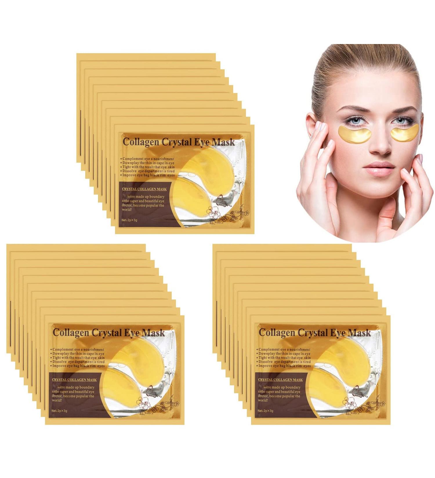 30 Pairs Crystal Collagen 24k Gold Under Eye Gel Pads - Anti-Aging Treatment for Dark Circles, Puffy Eyes, and Wrinkles - Hydrating and Soothing Skincare - Buy Online on GoSupps.com
