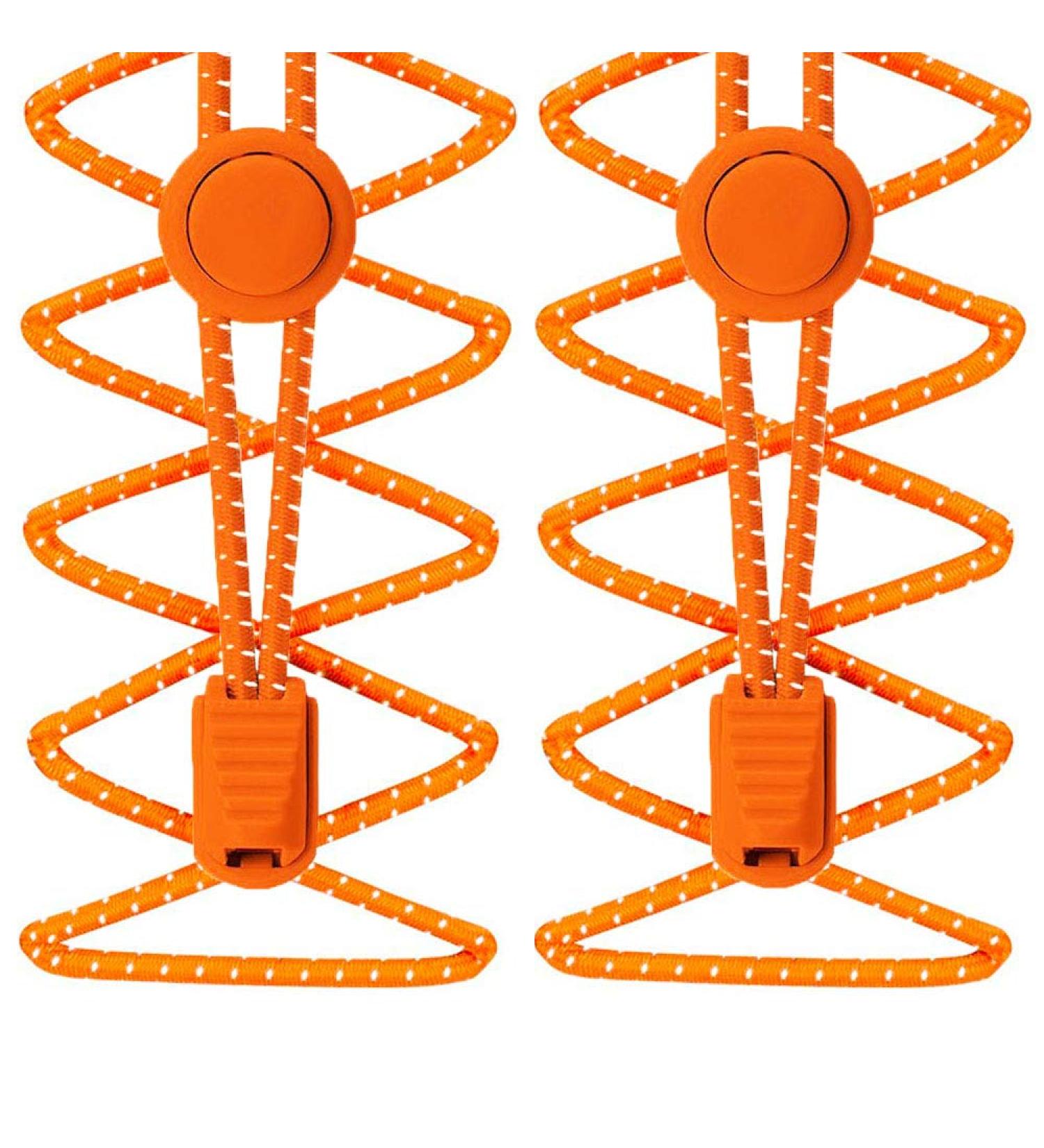 Yoczox Elastic Laces - 120cm Quick Lace-Up System Speed Locks & Comfort Senkel for All Shoe Types - 1 Pair Orange - Buy Online on GoSupps.com