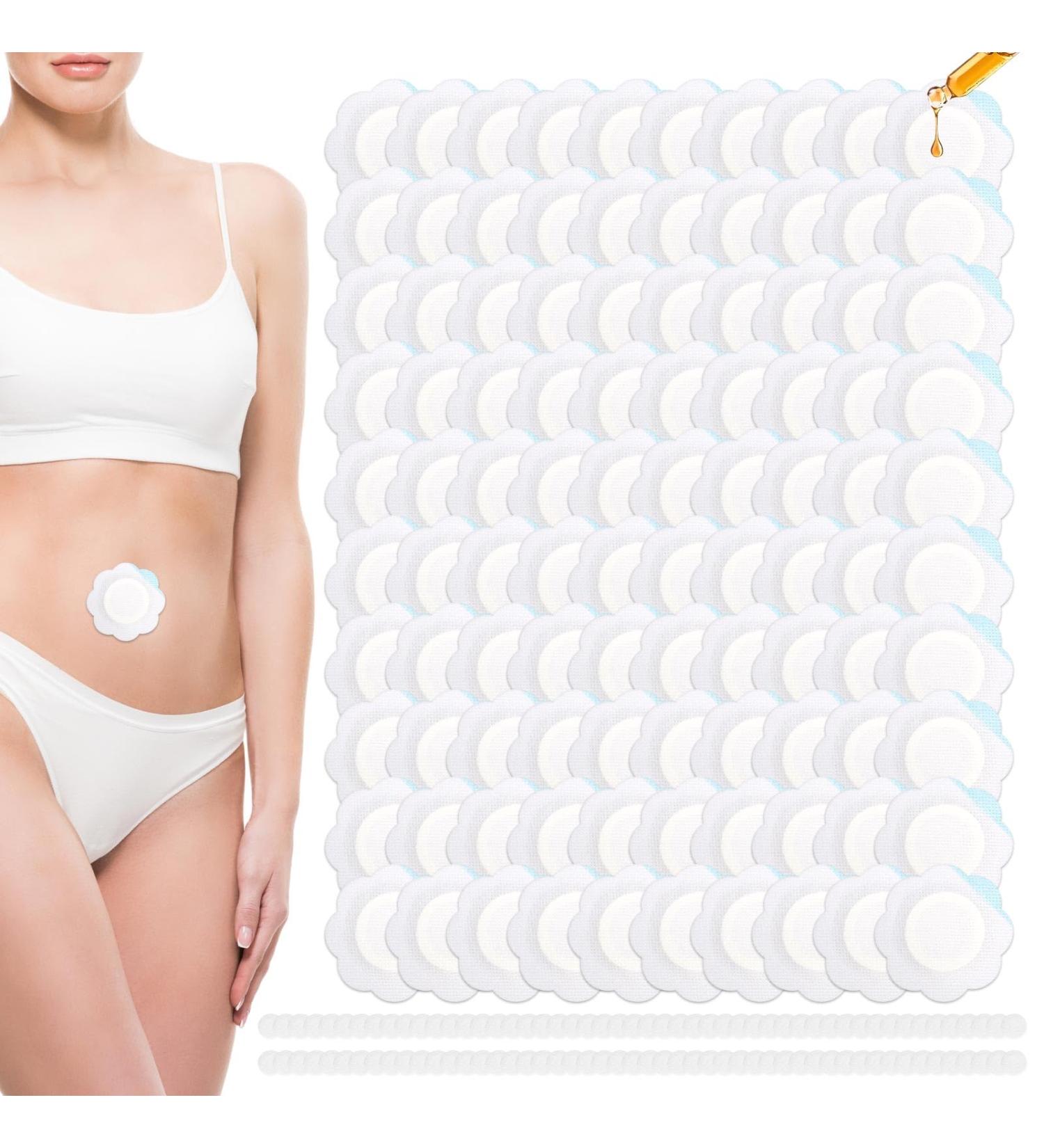 100pcs Castor Oil Pack Wrap for Belly Button Disposable Castor Oil Button Patches Pad Highly Absorbent Spunlace Cloth Self-Adhesive Organic Cover Compress Patch (Oil Not Included) - Buy Online on GoSupps.com