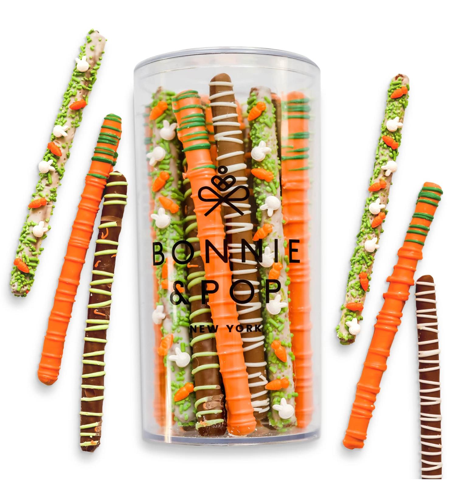 Premium Milk Chocolate Dipped Pretzels Gift Basket - Easter Gift Idea for Him, Her, Girlfriend, Boyfriend | Bonnie and Pop - Buy Online on GoSupps.com